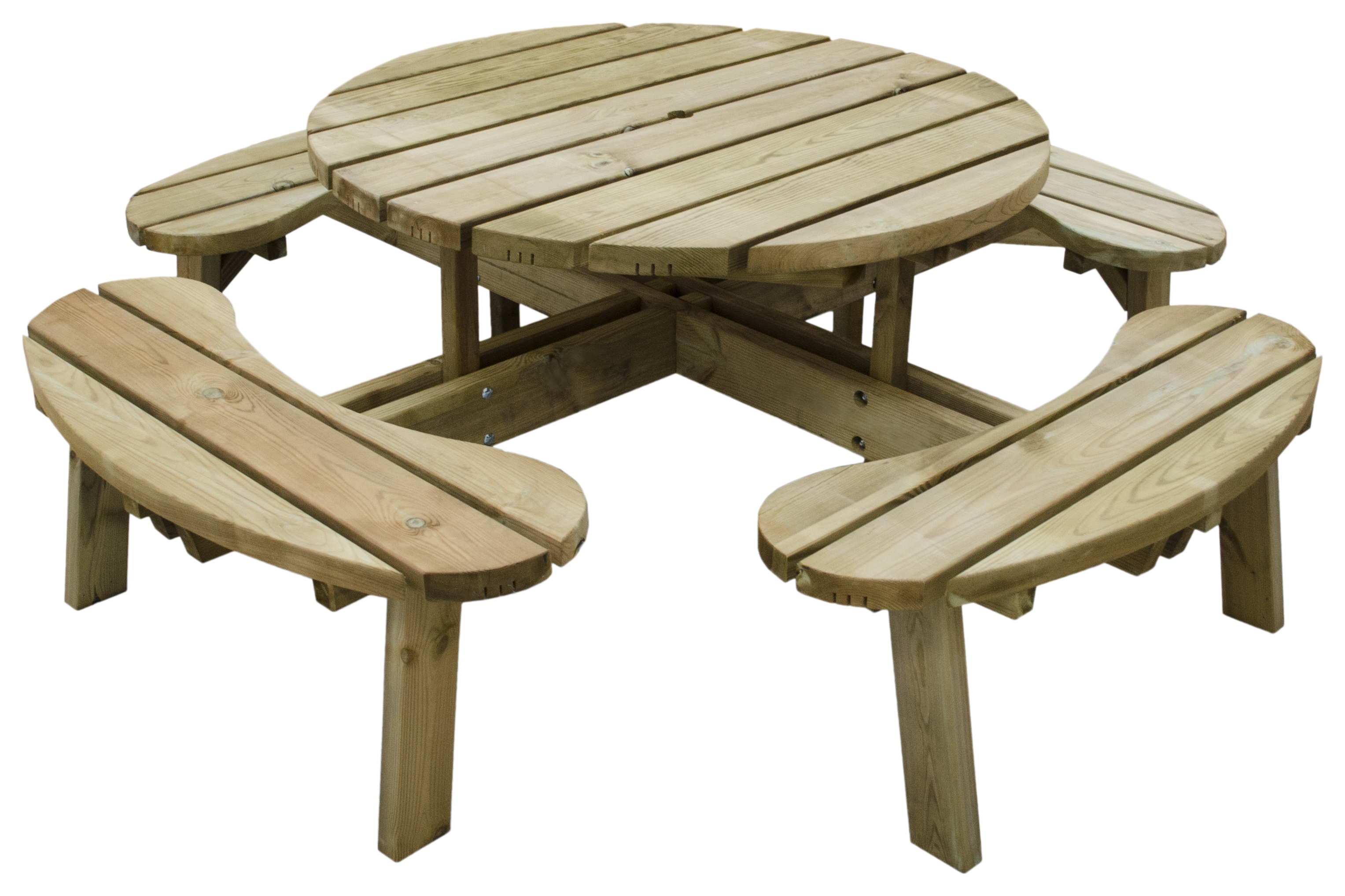 Forest Garden Circular Wooden Garden Picnic Table