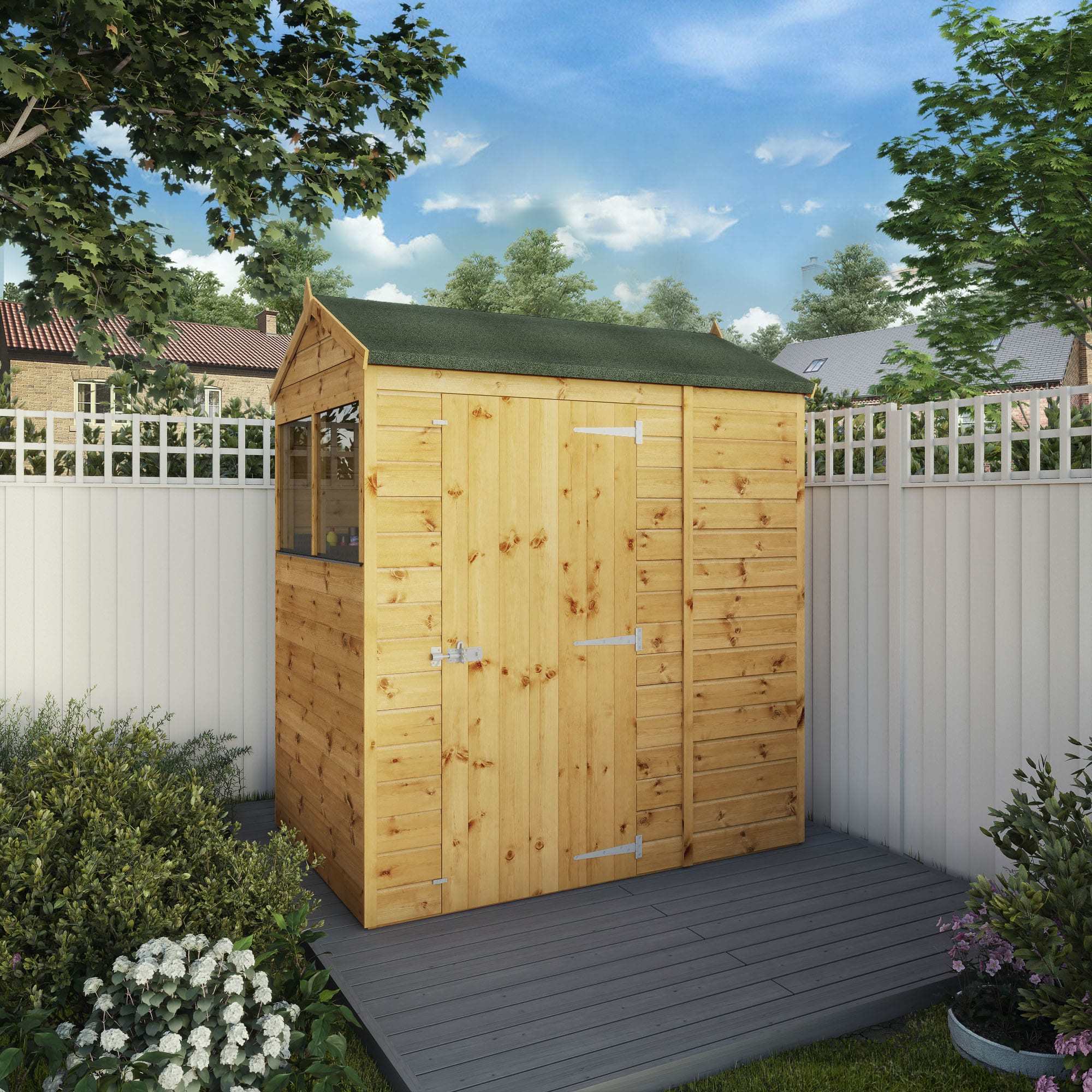 Mercia 6 x 4ft Shiplap Reverse Apex Timber Shed Wickes.co.uk