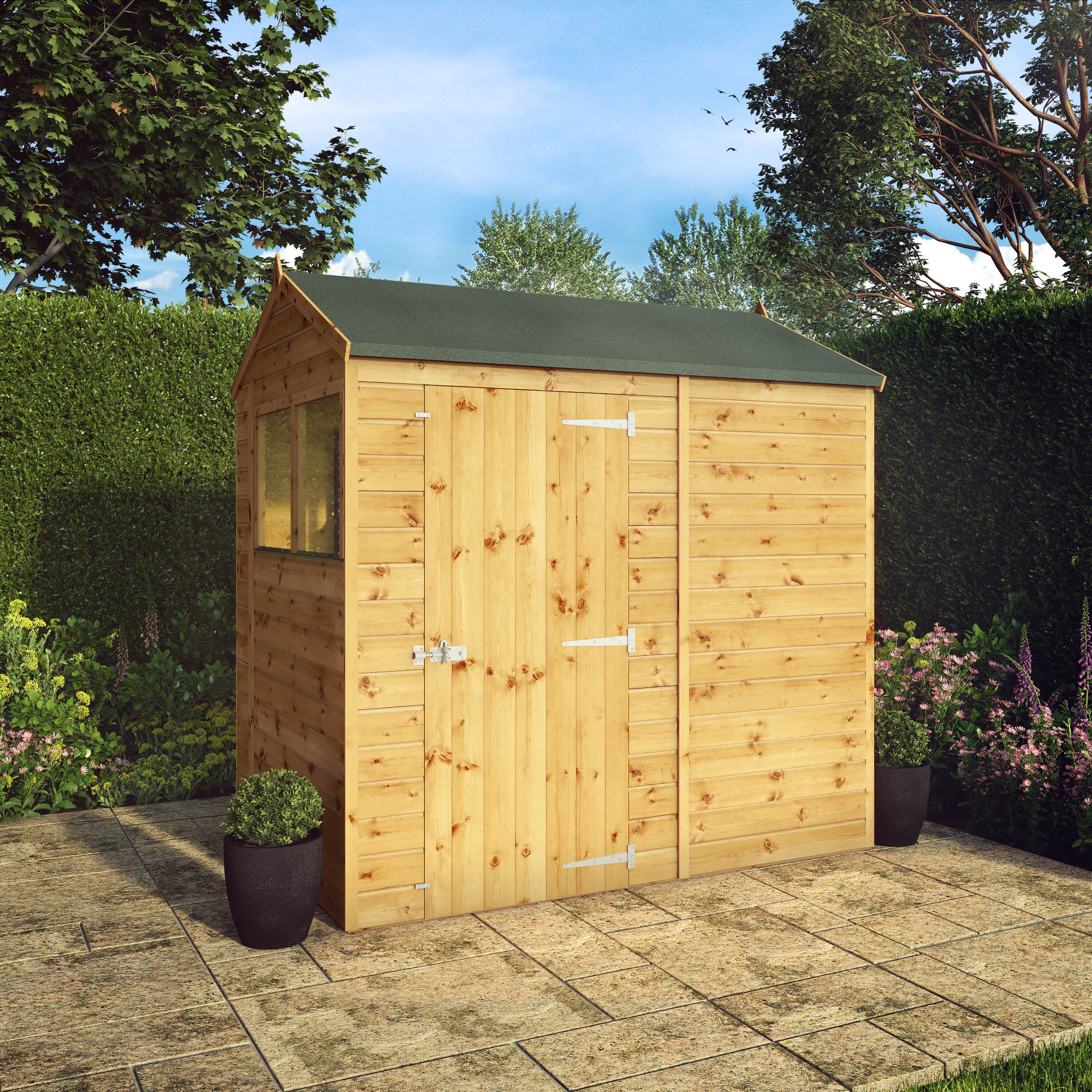 Mercia Shiplap Reverse Apex Timber Shed - 7 x 5ft