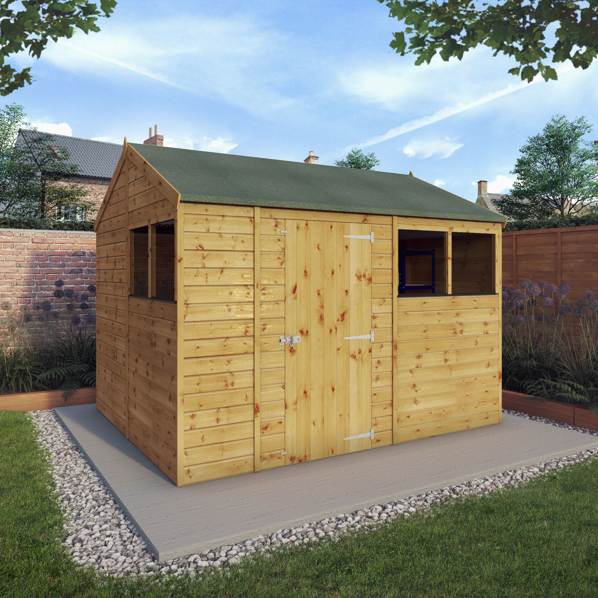 Image of Mercia 10 x 8ft Shiplap Reverse Apex Timber Shed