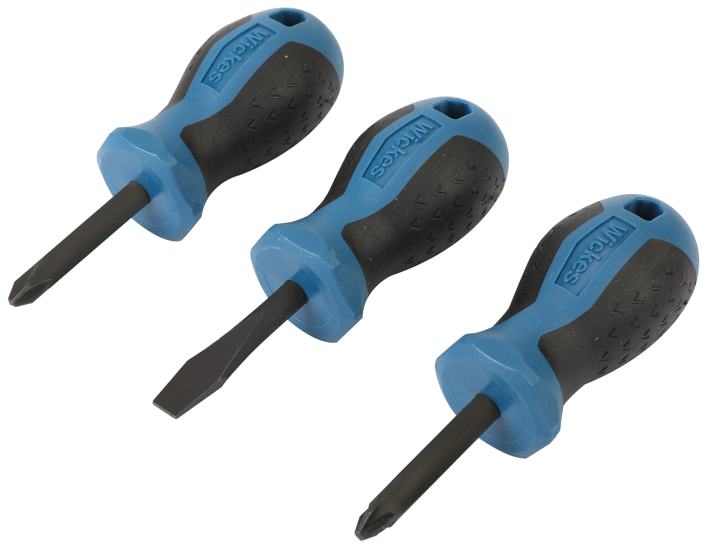 Image of Wickes 3 Piece Stubby Screwdriver Set