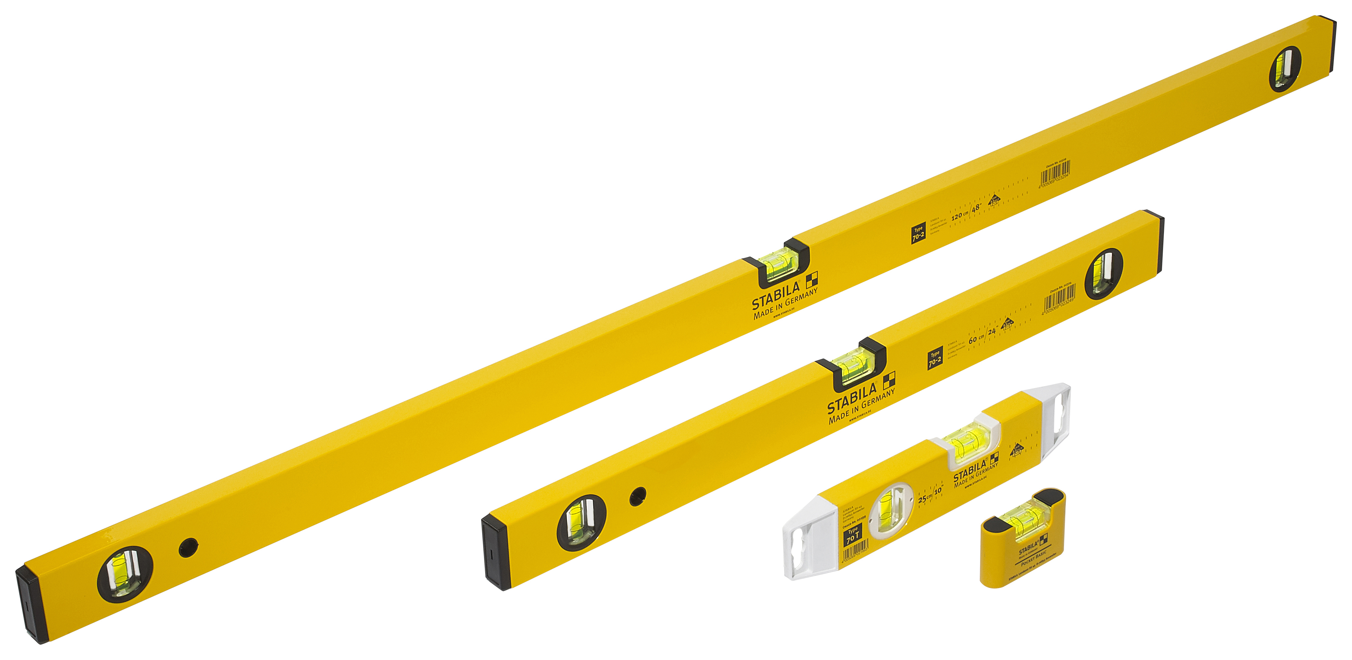 Image of Stabila STB-19466 4 Piece Spirit Level Set