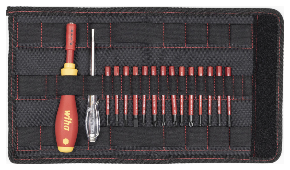 Image of Wiha 2831T16 VDE Slimvario 16 Piece Interchangable Screwdriver Set