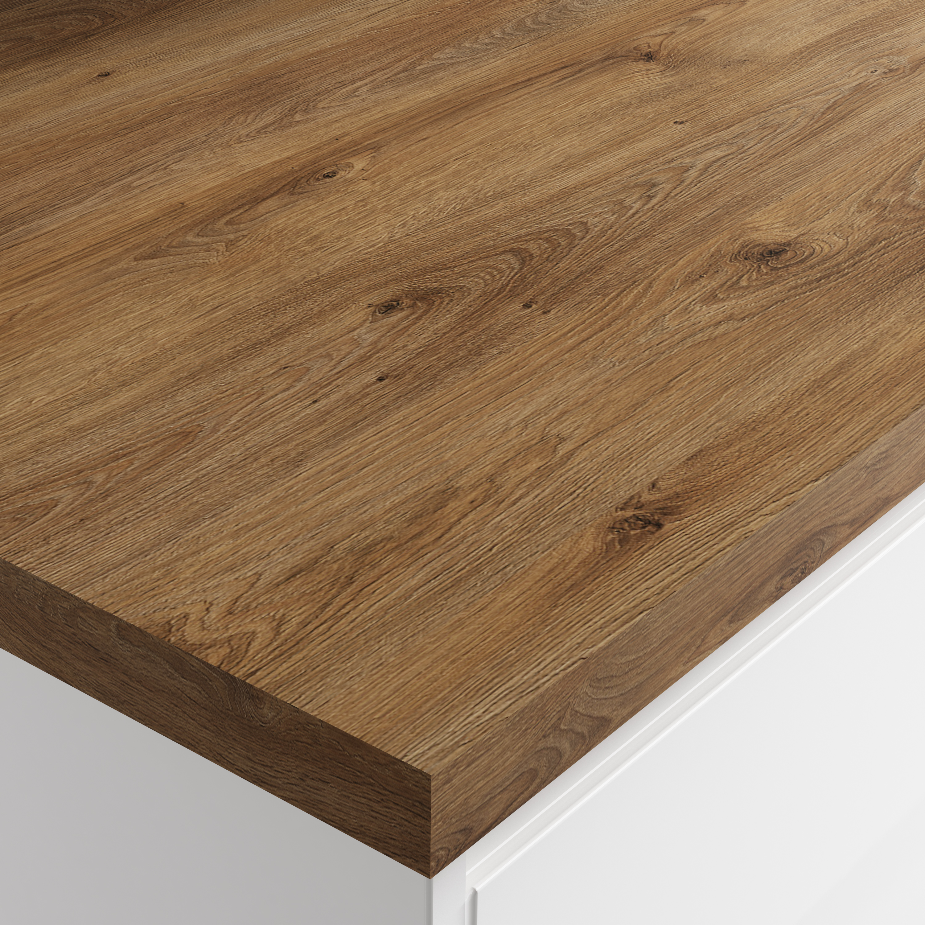 Image of Wickes Wood Effect Laminate Breakfast Bar - Pati Oak - 38mm x 900mm x 3m