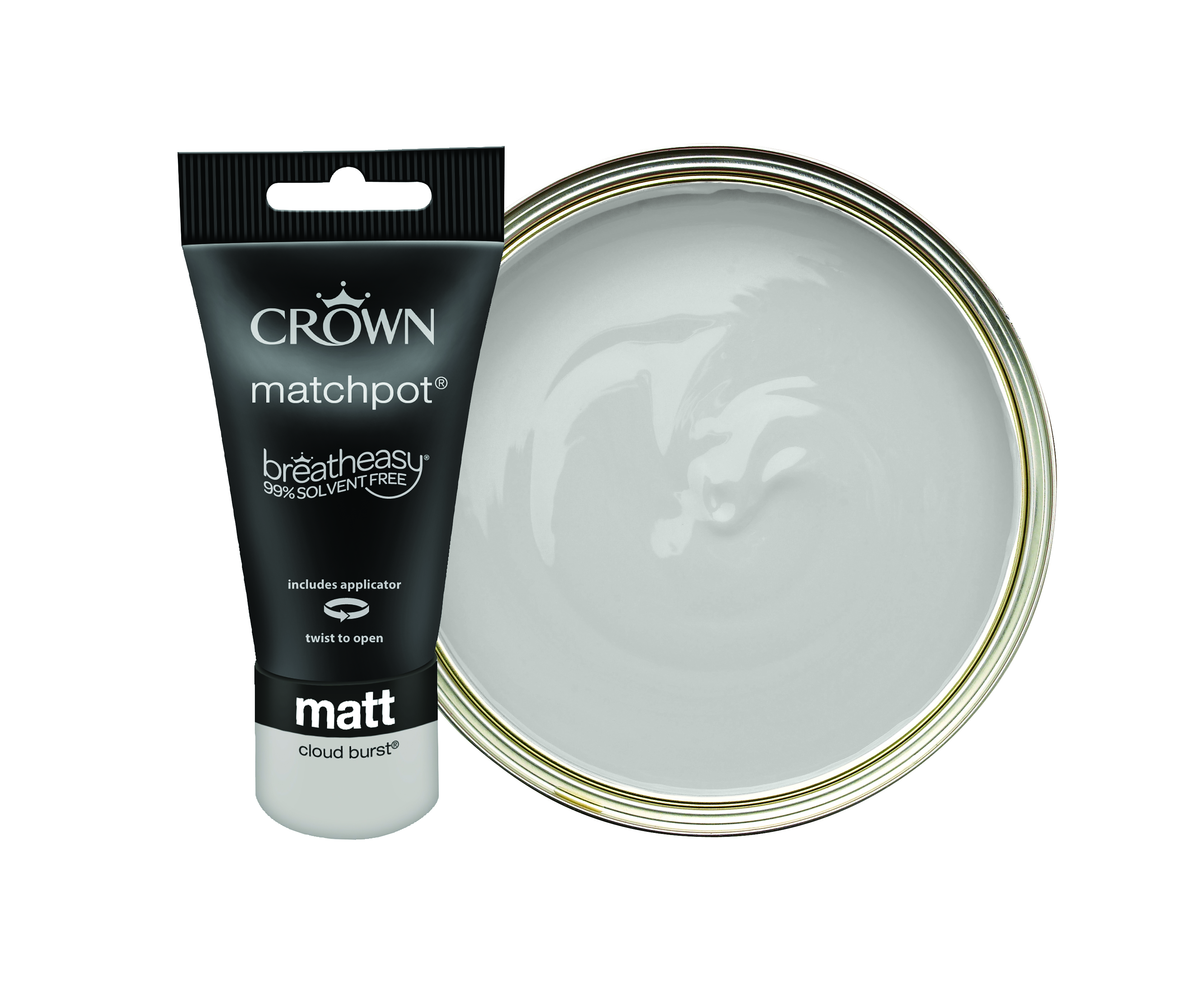 Crown Matt Emulsion Paint Tester Pot - Cloud Burst - 40ml