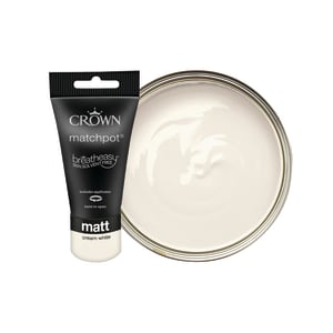 Crown Matt Emulsion Paint - Cream White Tester Pot - 40ml