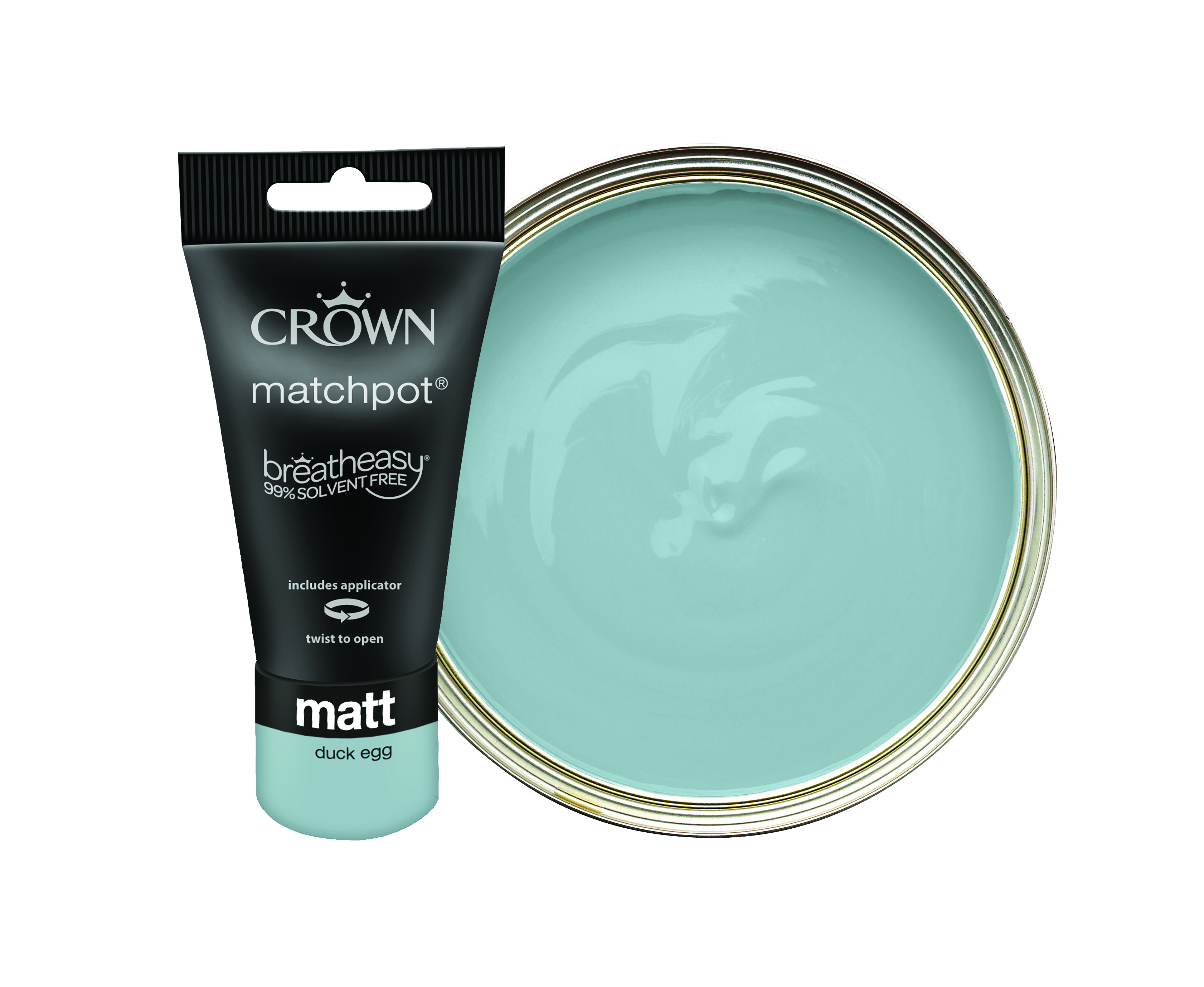 Image of Crown Matt Emulsion Paint - Duck Egg Tester Pot - 40ml