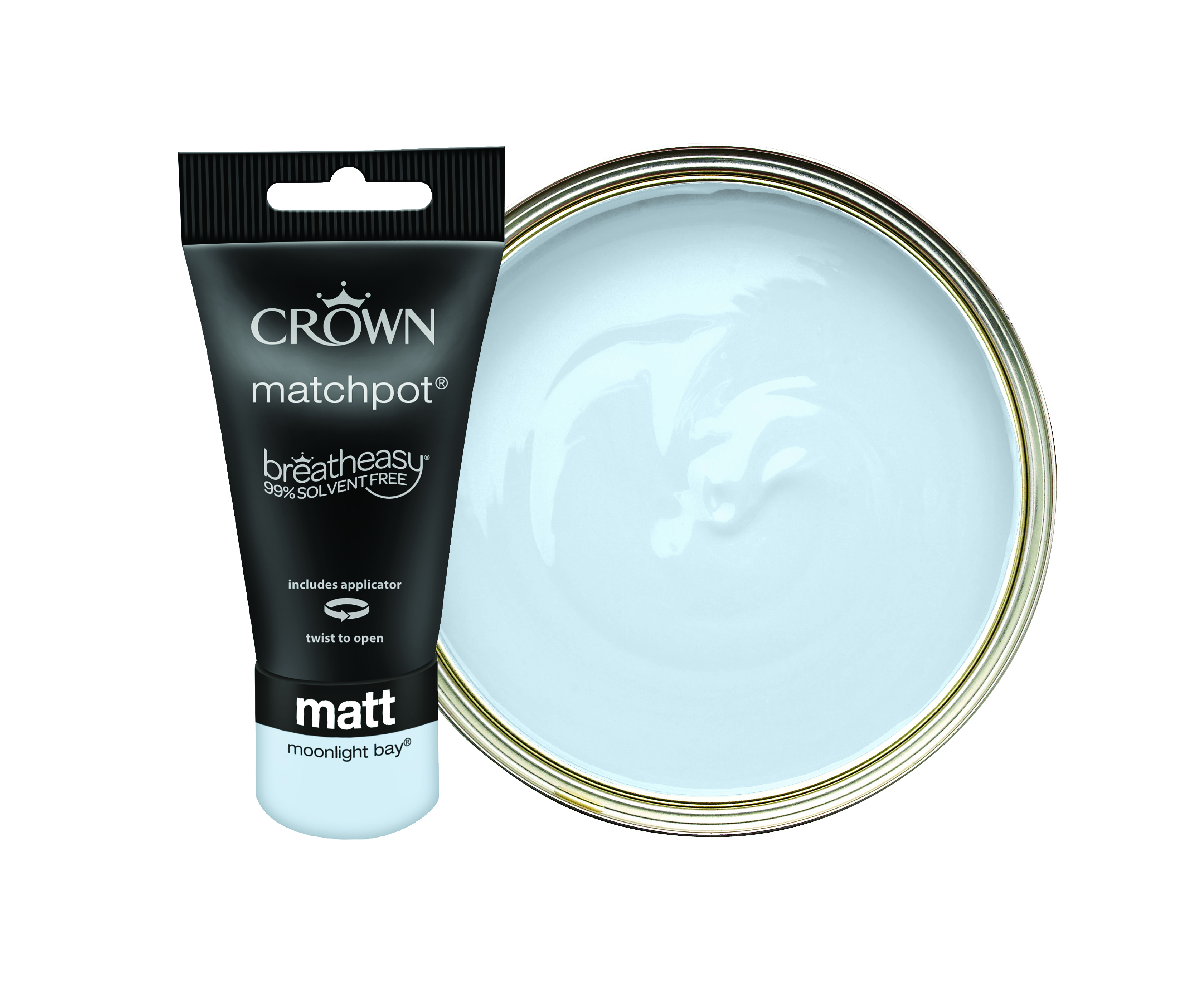 Crown Matt Emulsion Paint Tester Pot - Moonlight Bay - 40ml