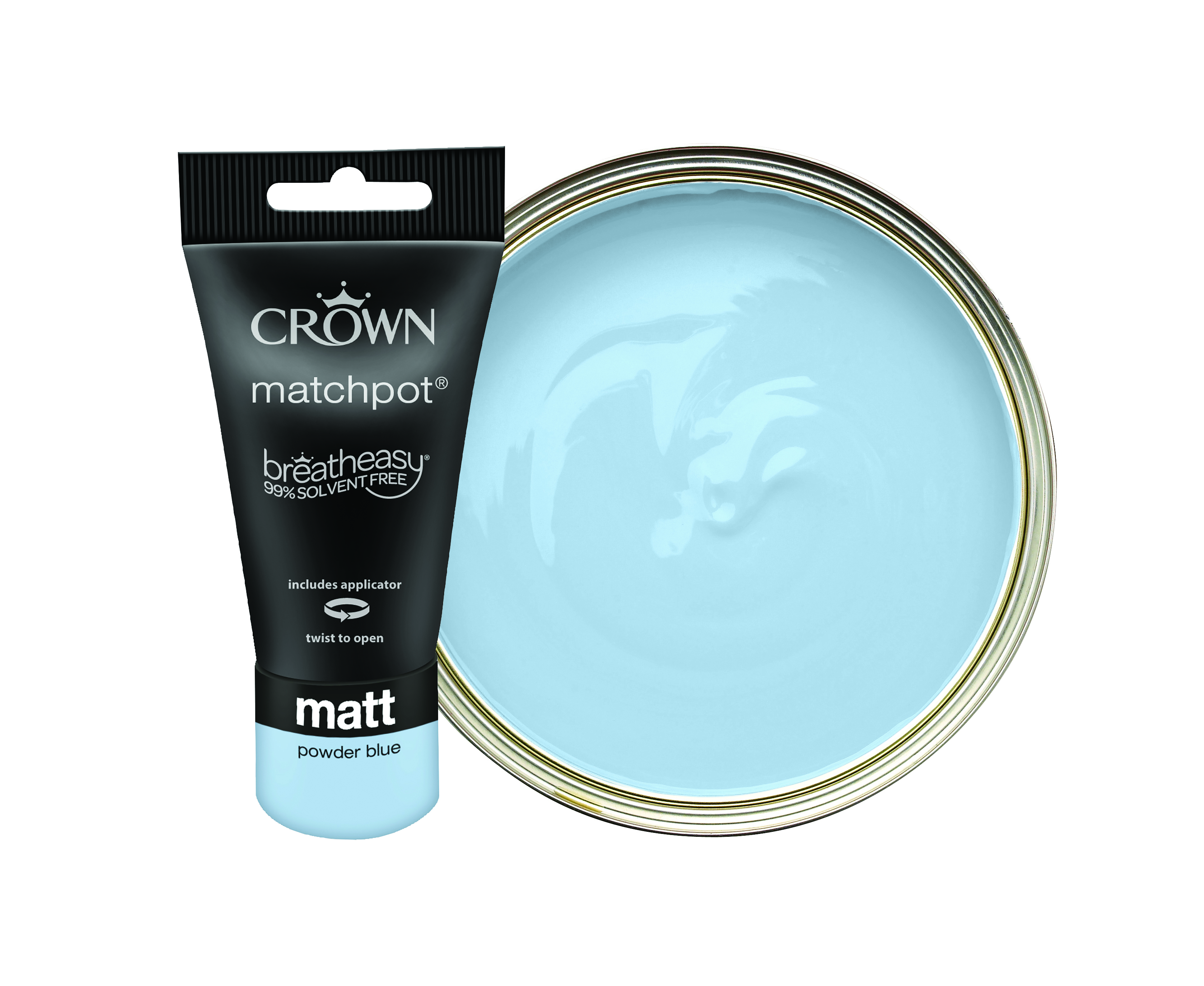 Image of Crown Matt Emulsion Paint - Powder Blue Tester Pot - 40ml