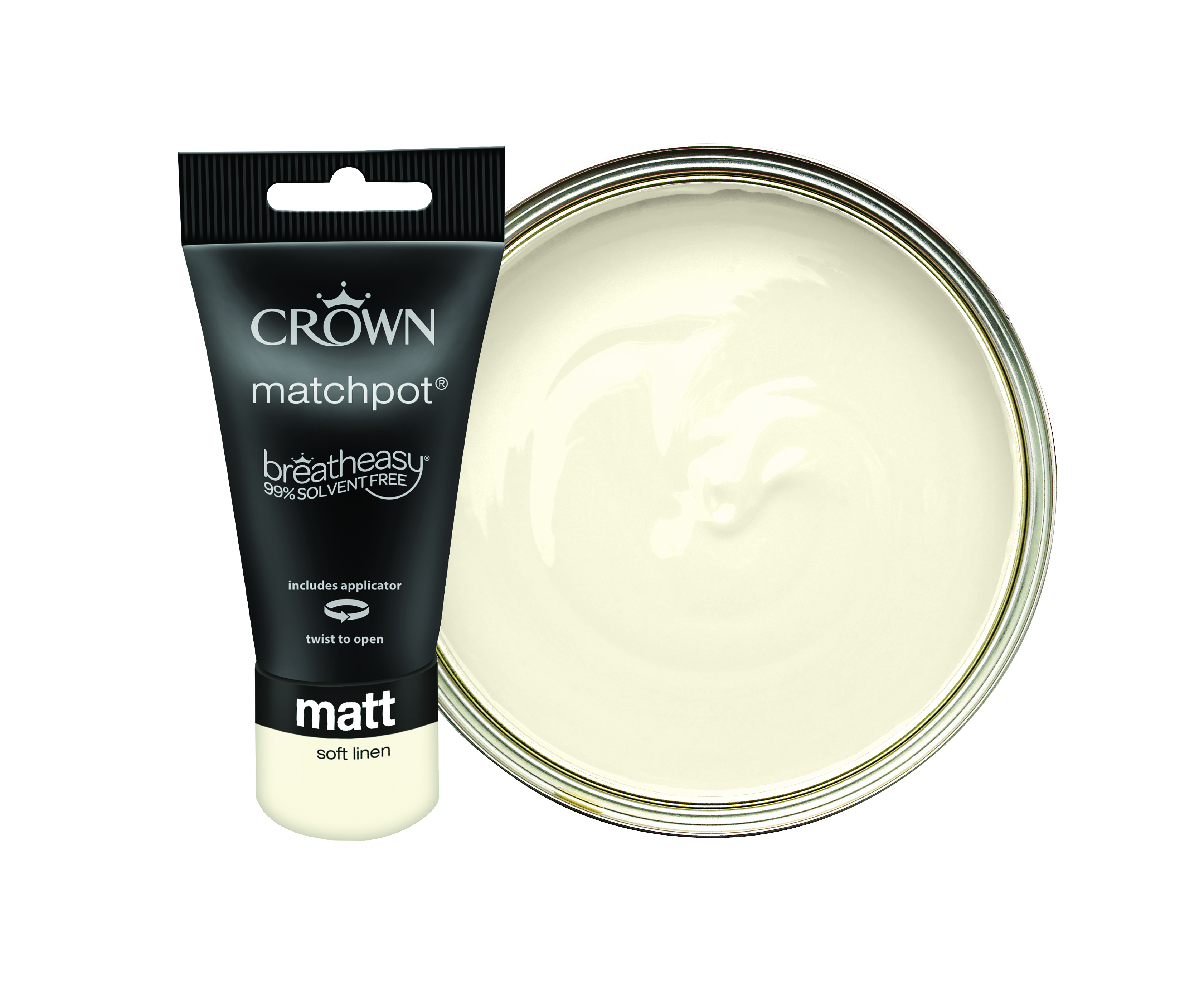 Crown Matt Emulsion Paint Tester Pot - Soft Linen - 40ml
