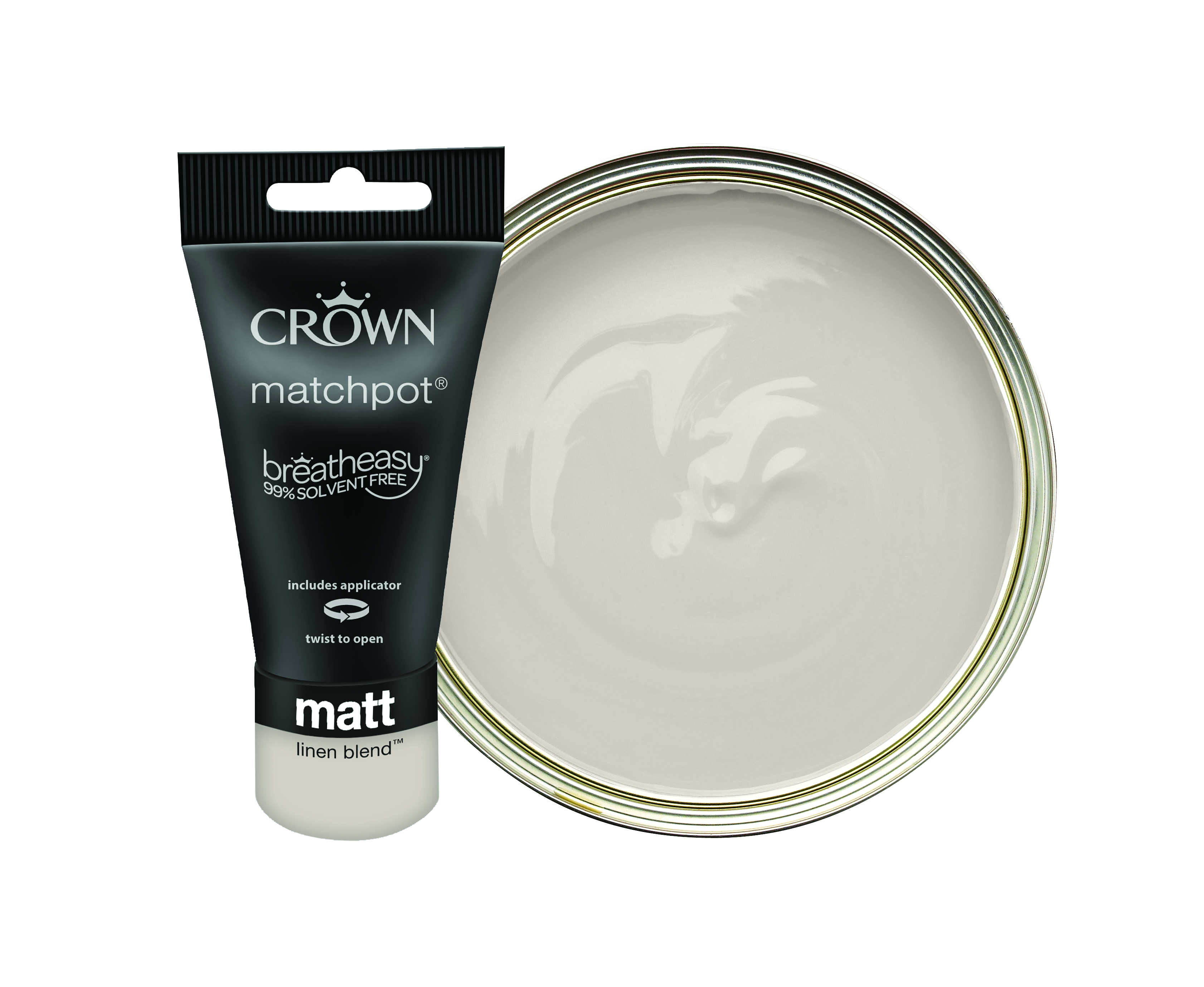 Crown Matt Emulsion Paint Tester Pot - Linen Blend - 40ml