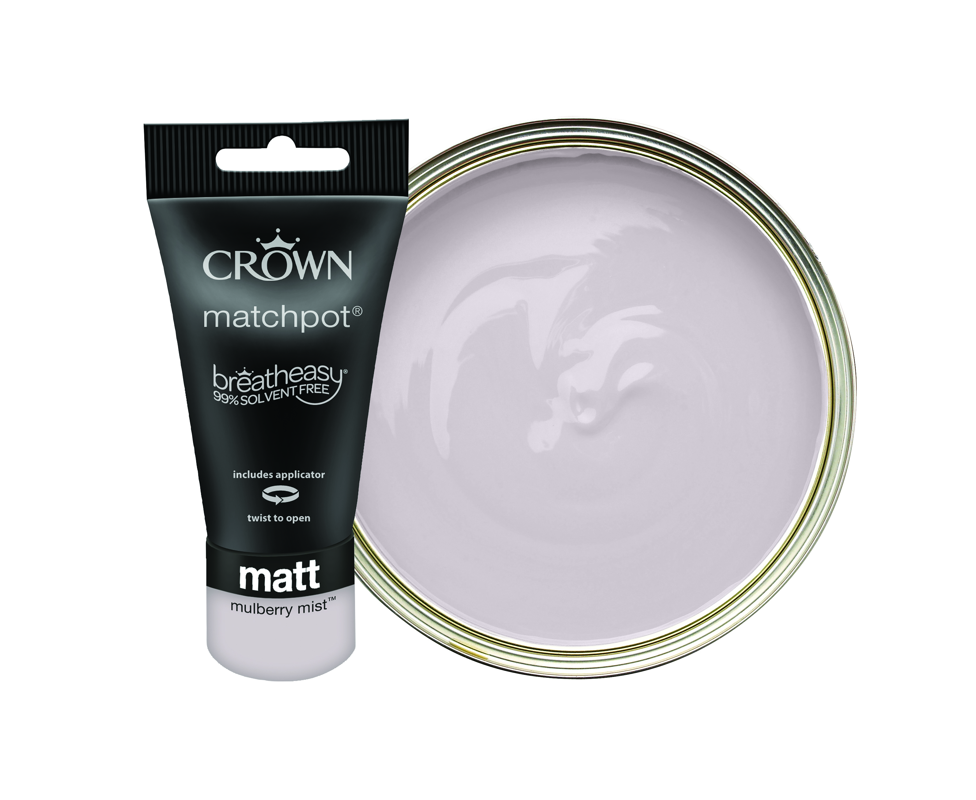 Crown Matt Emulsion Paint Tester Pot - Mulberry Mist - 40ml