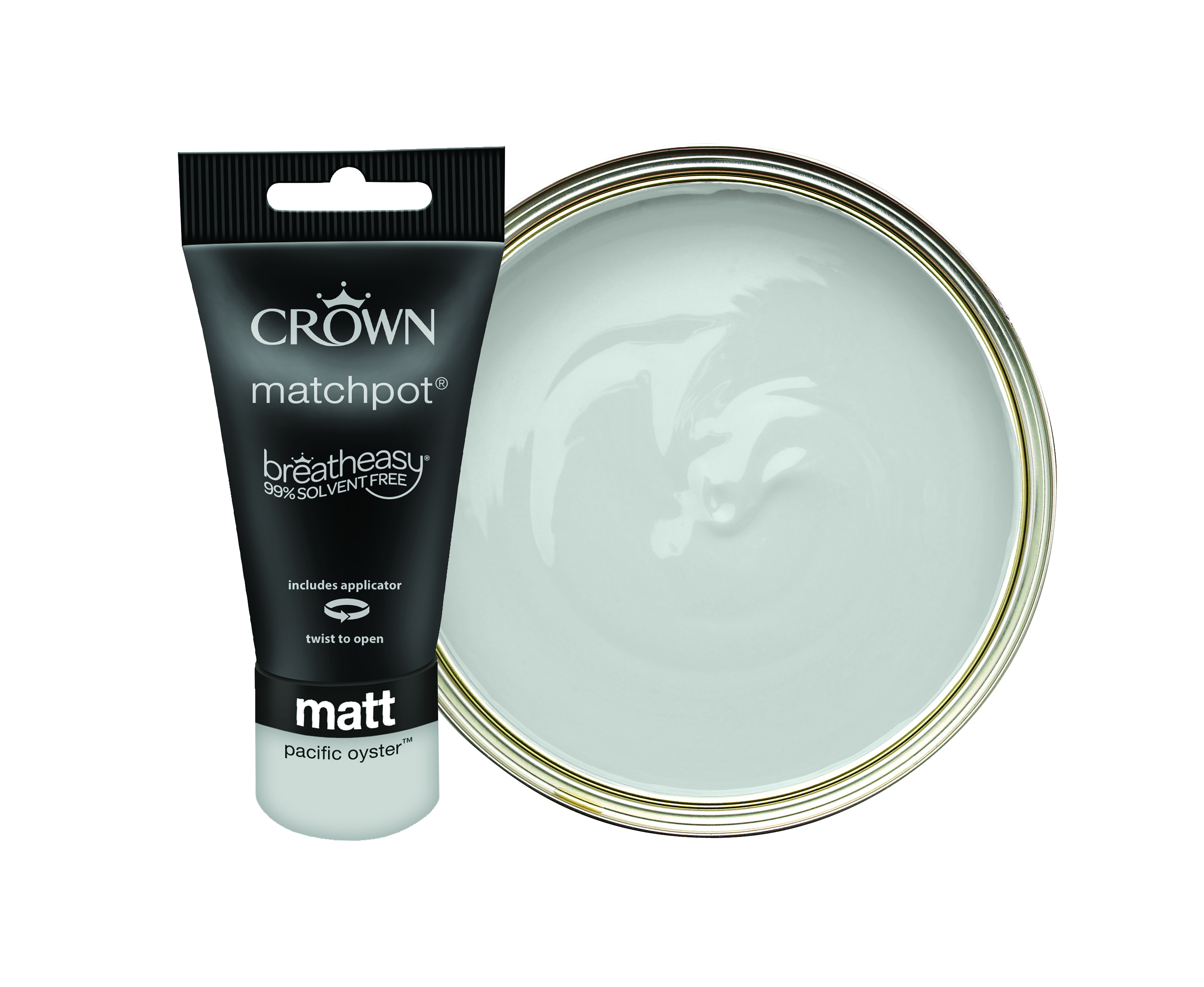 Image of Crown Matt Emulsion Paint - Pacific Oyster Tester Pot - 40ml