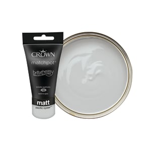 Crown Matt Emulsion Paint - Pacific Oyster Tester Pot - 40ml