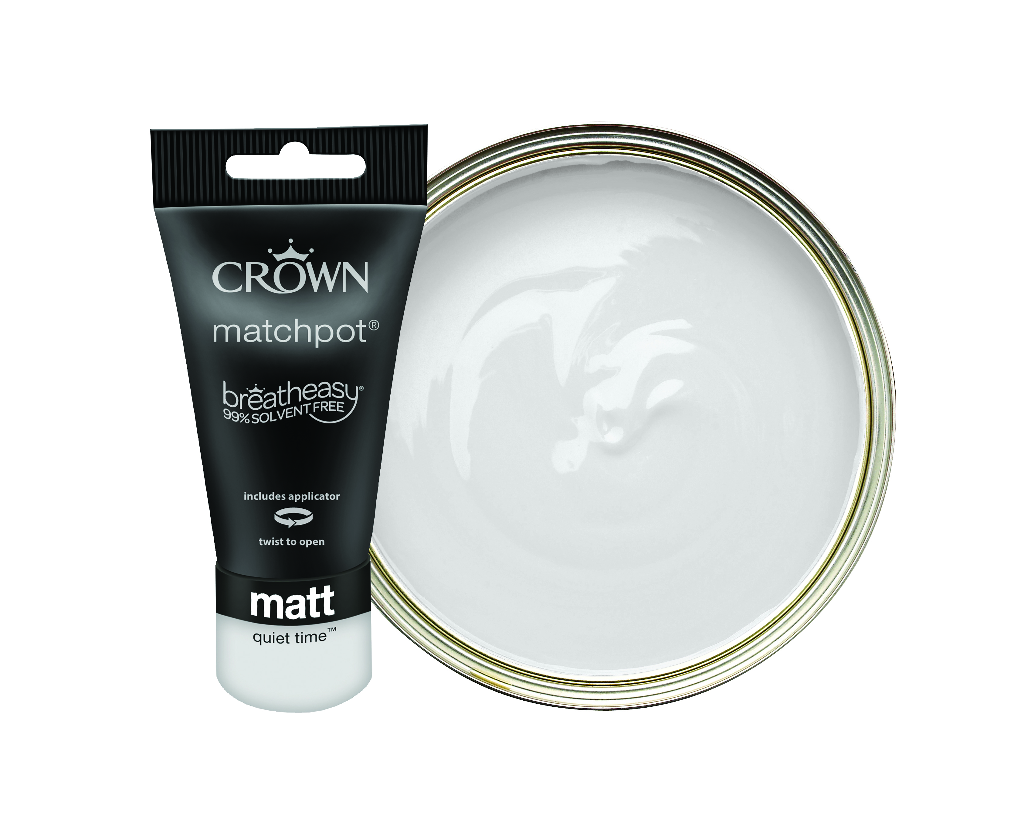 Crown Matt Emulsion Paint Tester Pot - Quiet Time - 40ml