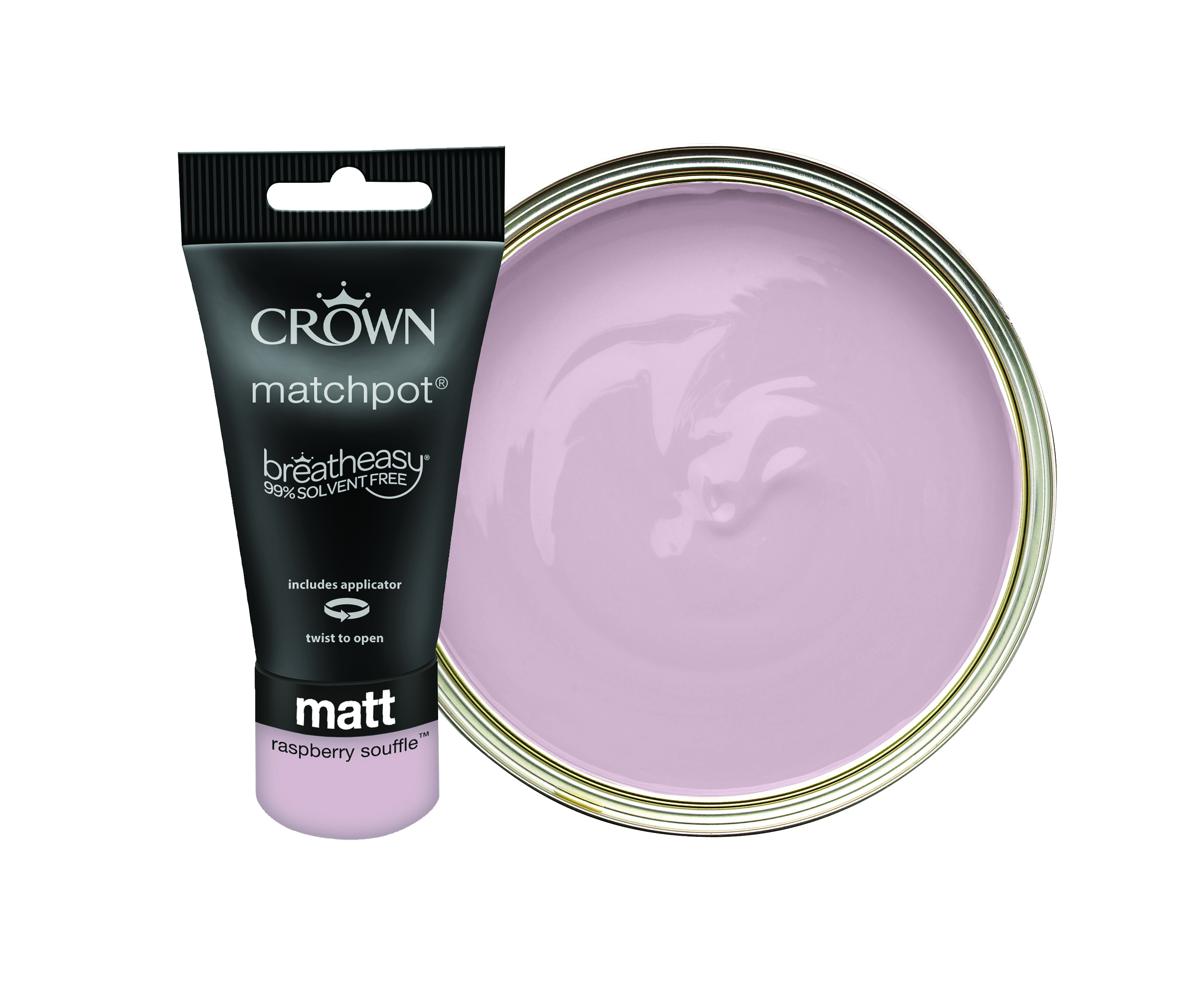 Crown Matt Emulsion Paint Tester Pot - Raspberry Souffle - 40ml