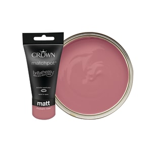 Crown Matt Emulsion Paint - Rhubarb Rose Tester Pot - 40ml