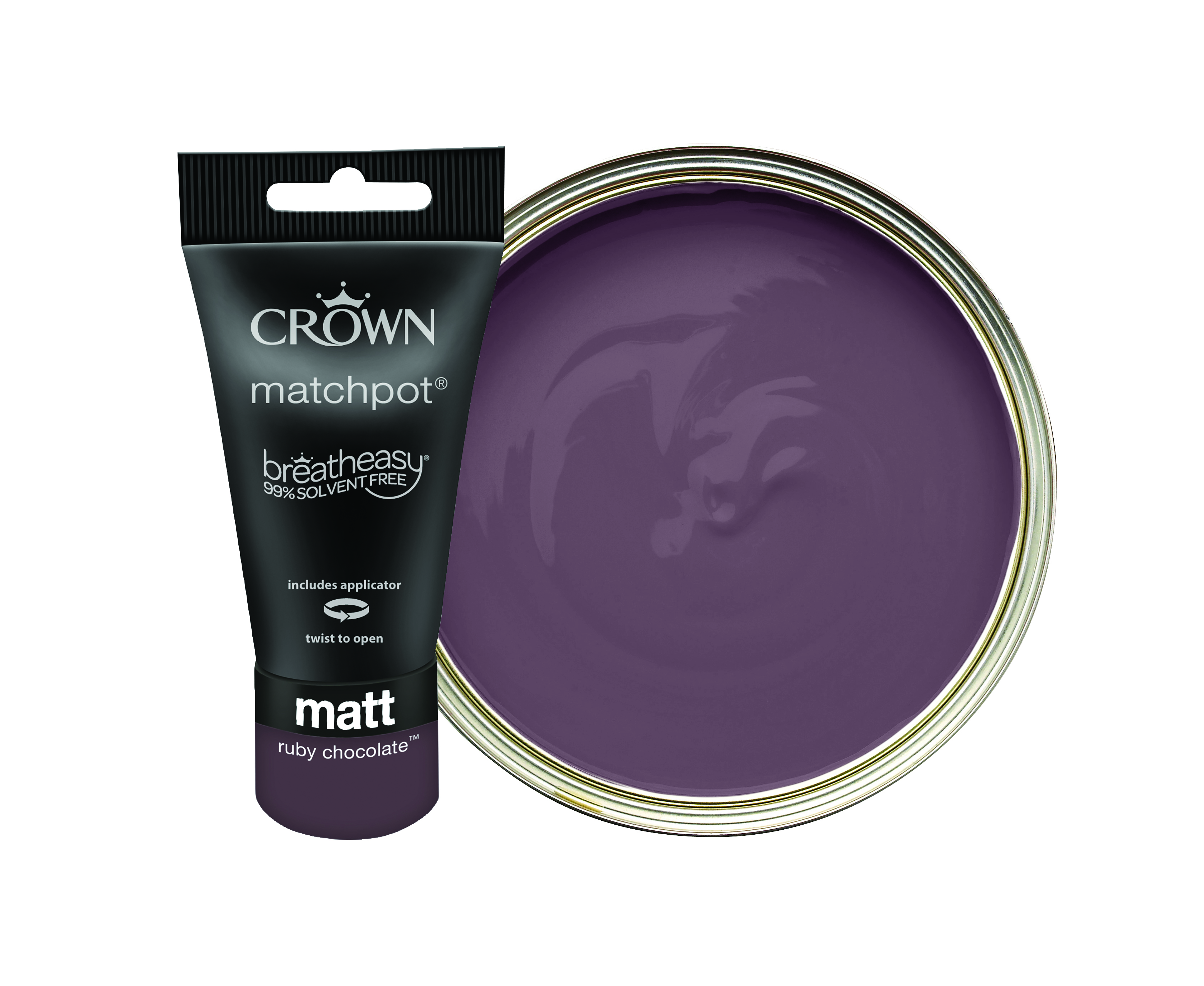 Crown Matt Emulsion Paint - Ruby Chocolate Tester Pot - 40ml