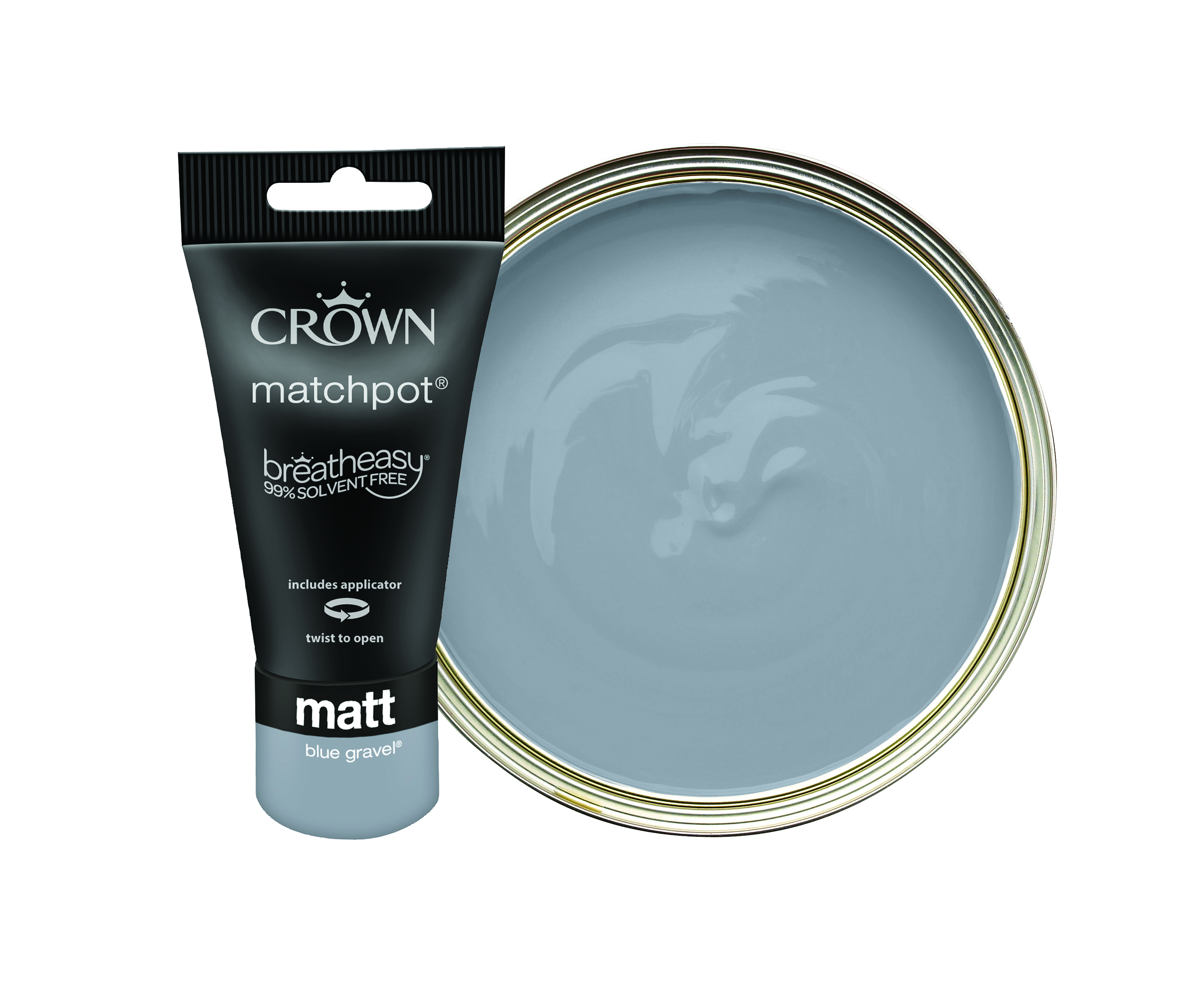 Crown Matt Emulsion Paint - Blue Gravel Tester Pot - 40ml