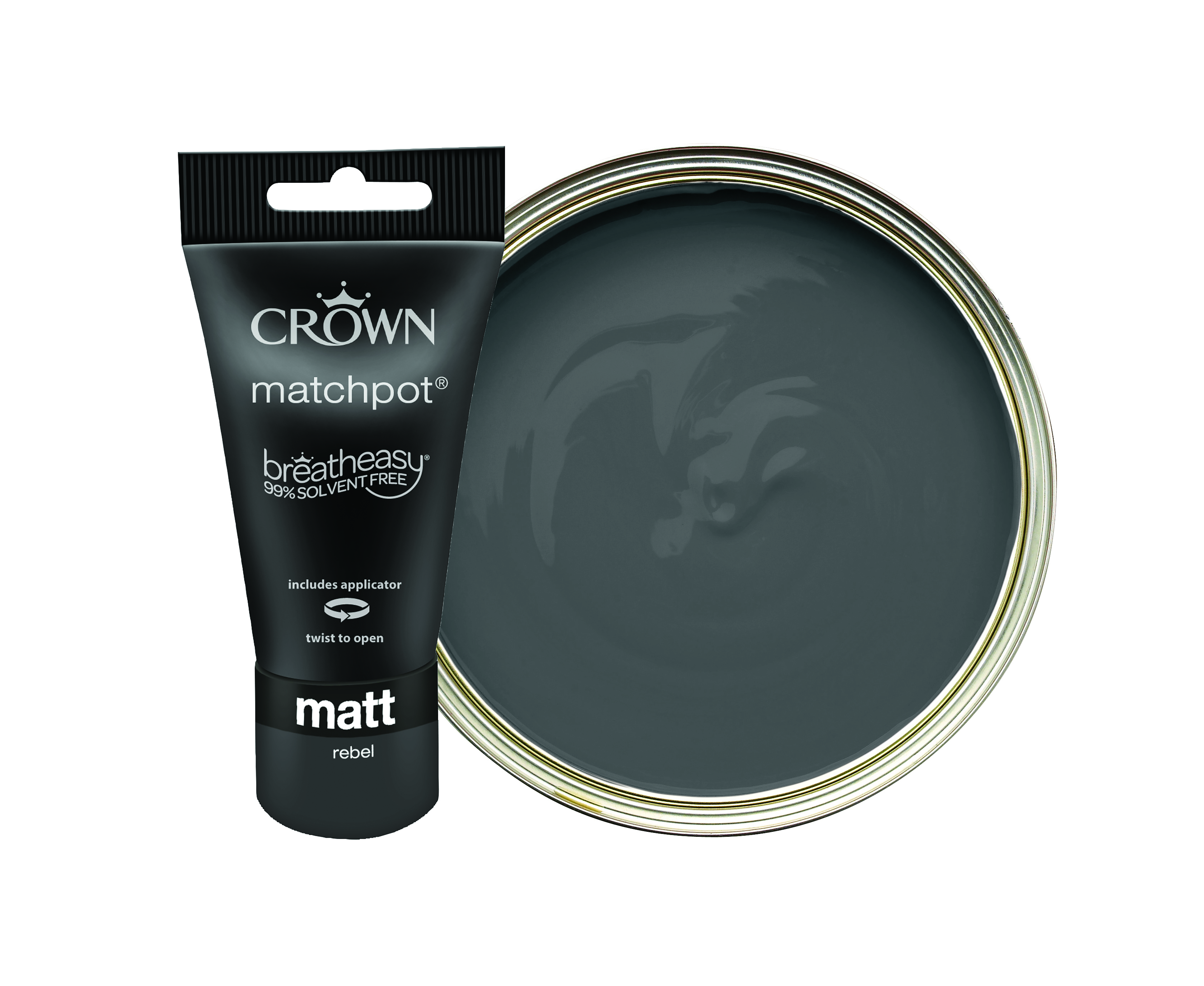 Crown Matt Emulsion Paint Tester Pot - Rebel - 40ml