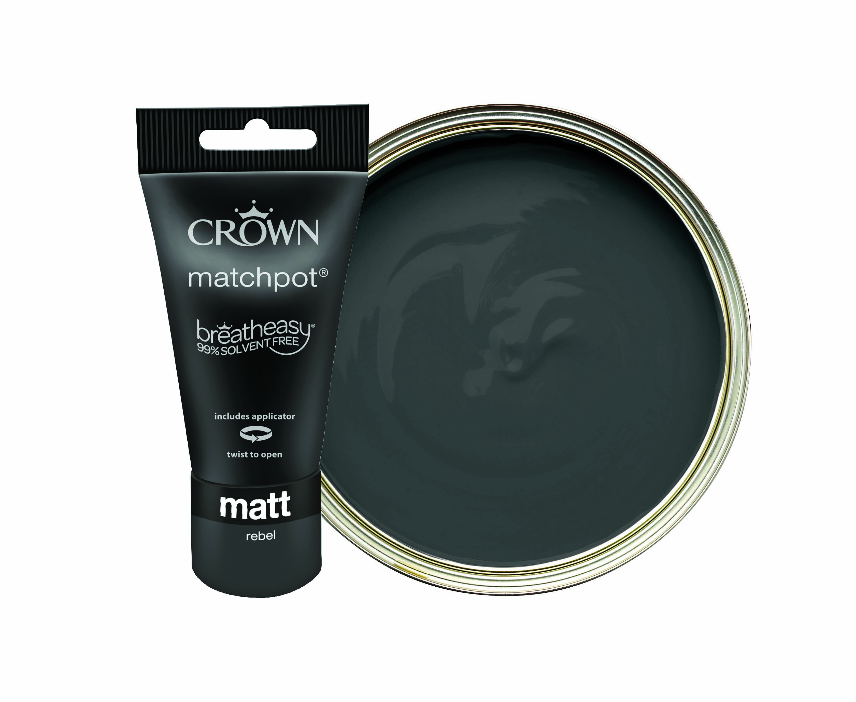 Crown Matt Emulsion Paint Tester Pot - Rebel - 40ml