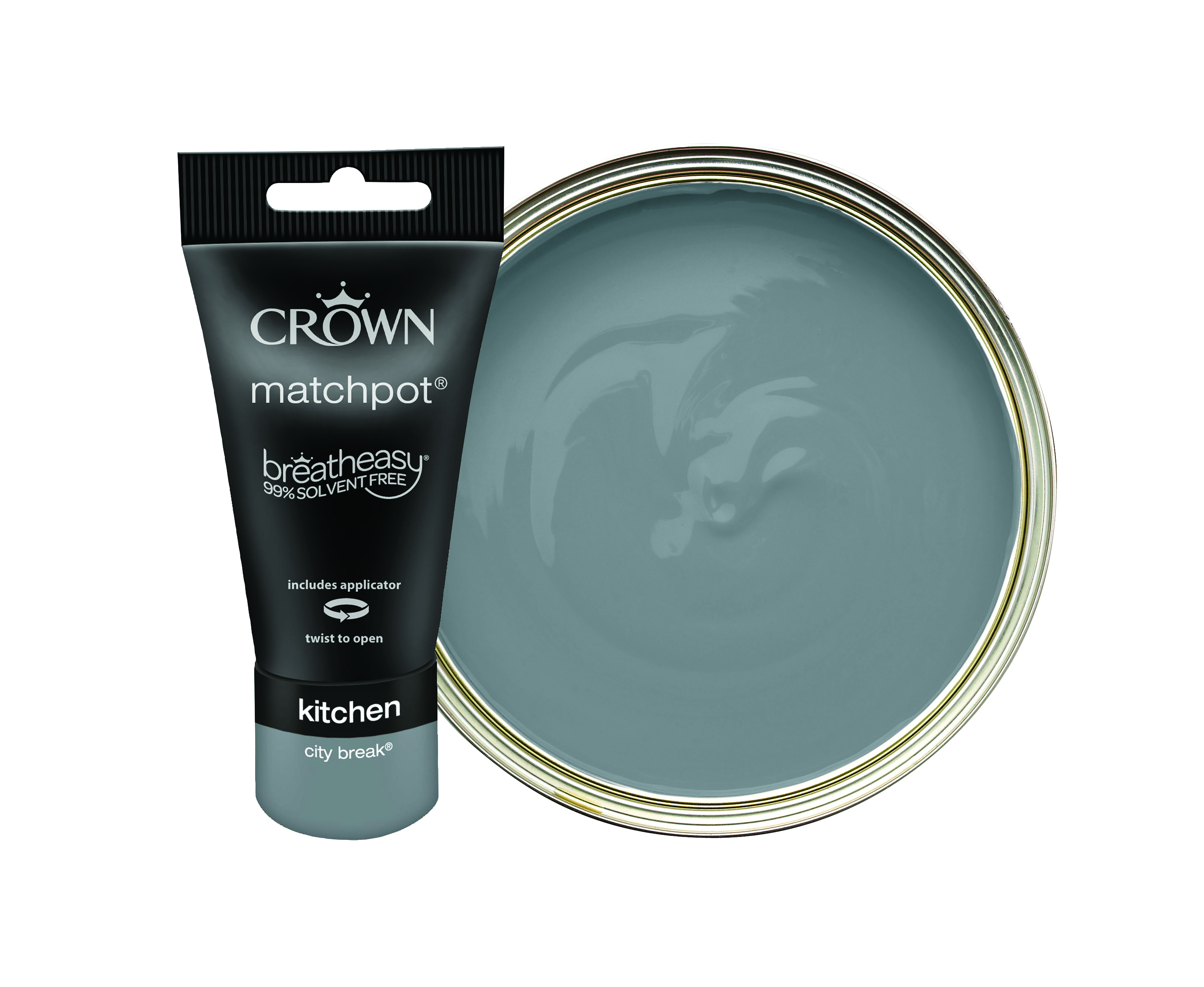 Image of Crown Easyclean Matt Emulsion Kitchen Paint - City Break Tester Pot - 40ml