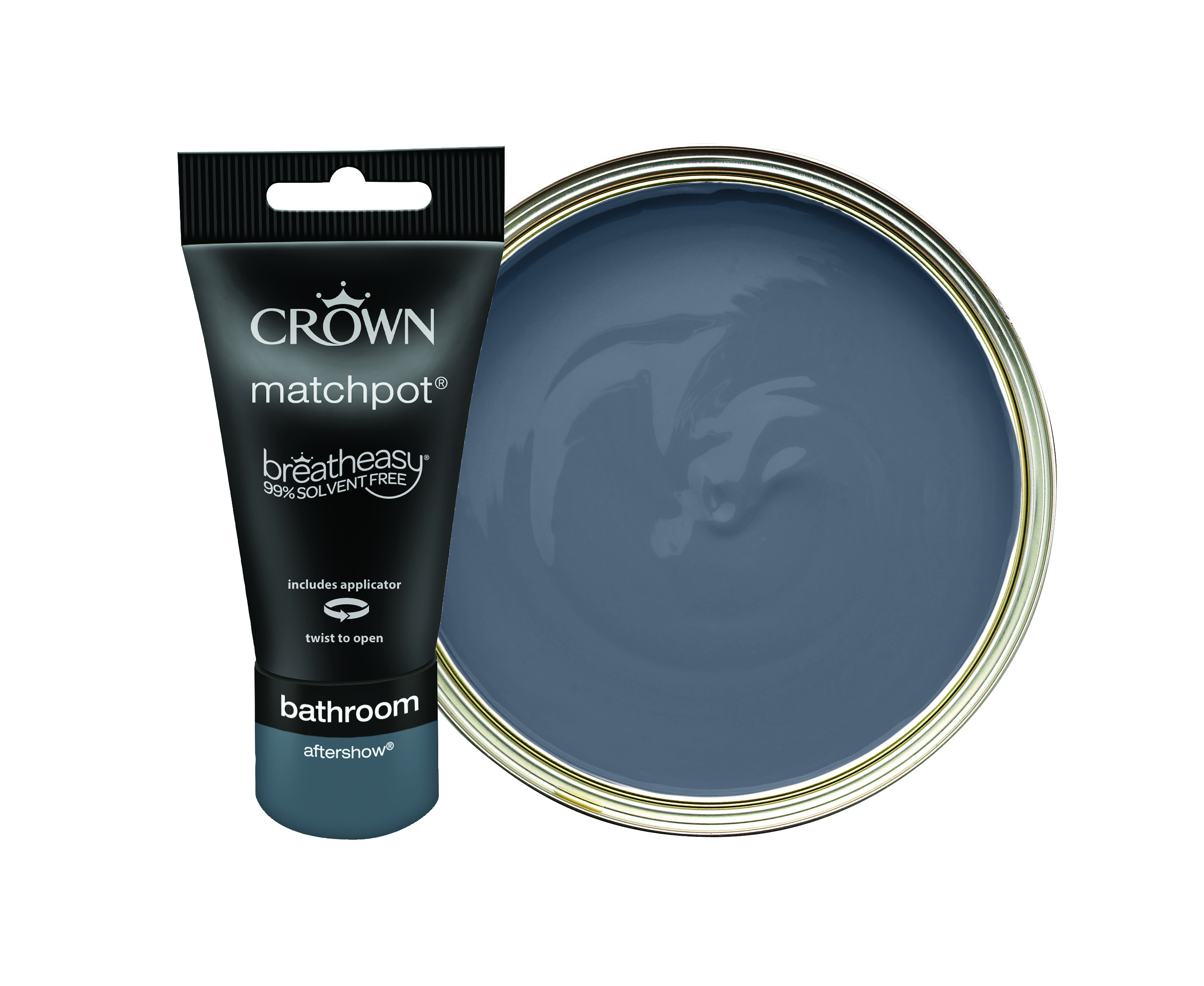 Crown Easyclean Midsheen Emulsion Bathroom Paint Tester Pot - Aftershow - 40ml