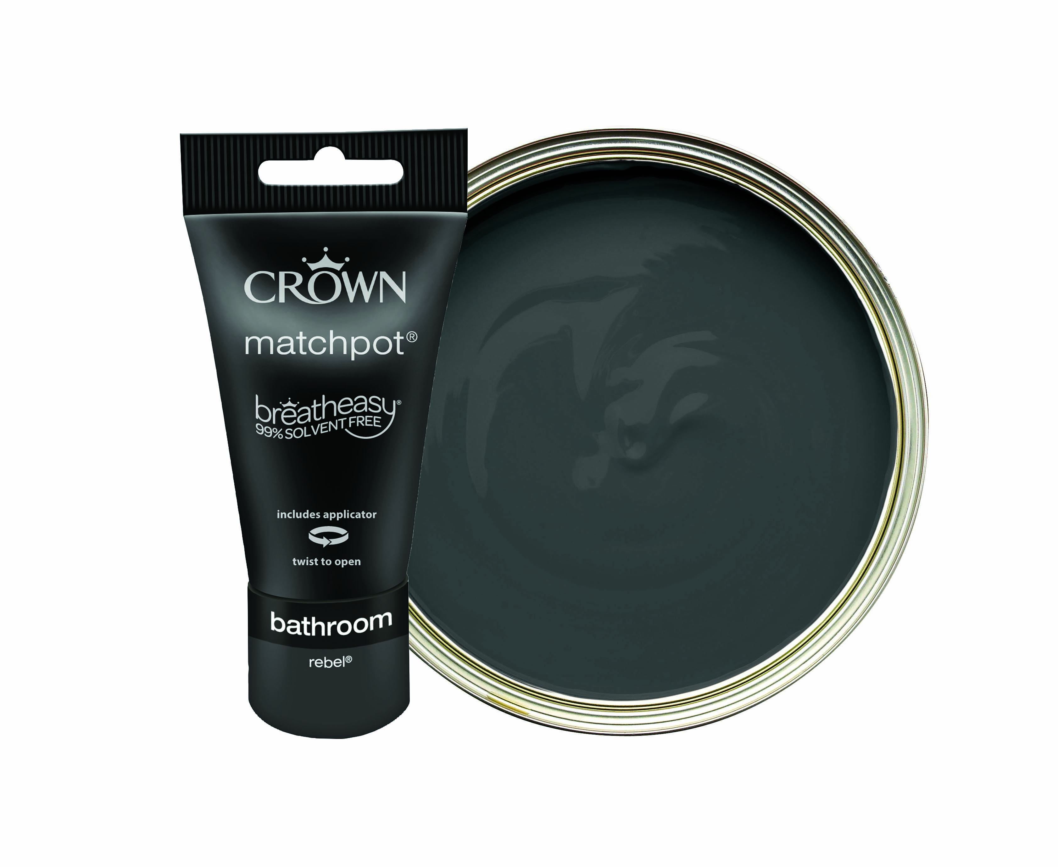 Crown Easyclean Midsheen Emulsion Bathroom Paint - Rebel Tester Pot - 40ml