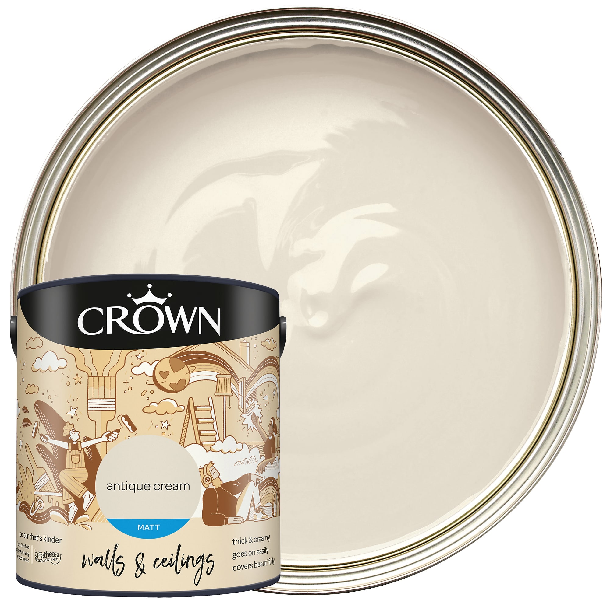 Crown Matt Emulsion Paint - Antique Cream -
