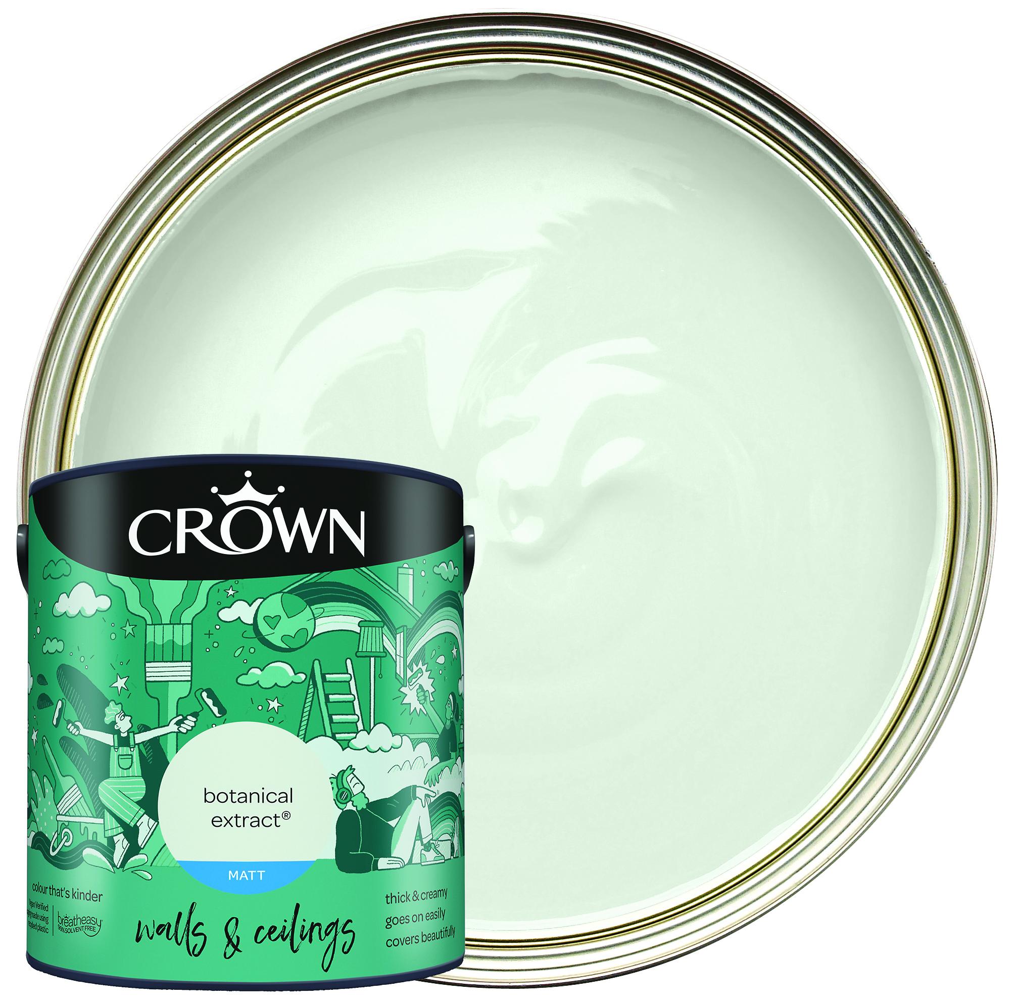 Image of Crown Matt Emulsion Paint - Botanical Extract - 2.5L