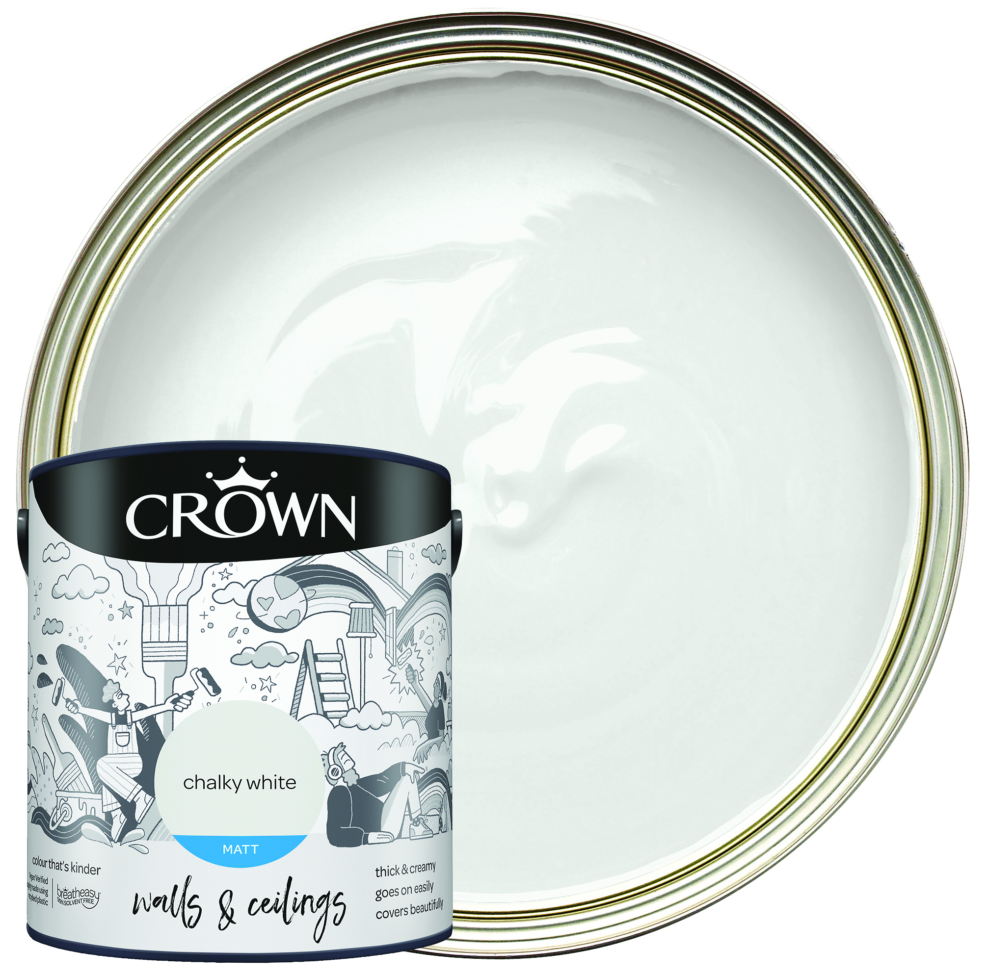 Image of Crown Matt Emulsion Paint - Chalky White - 2.5L