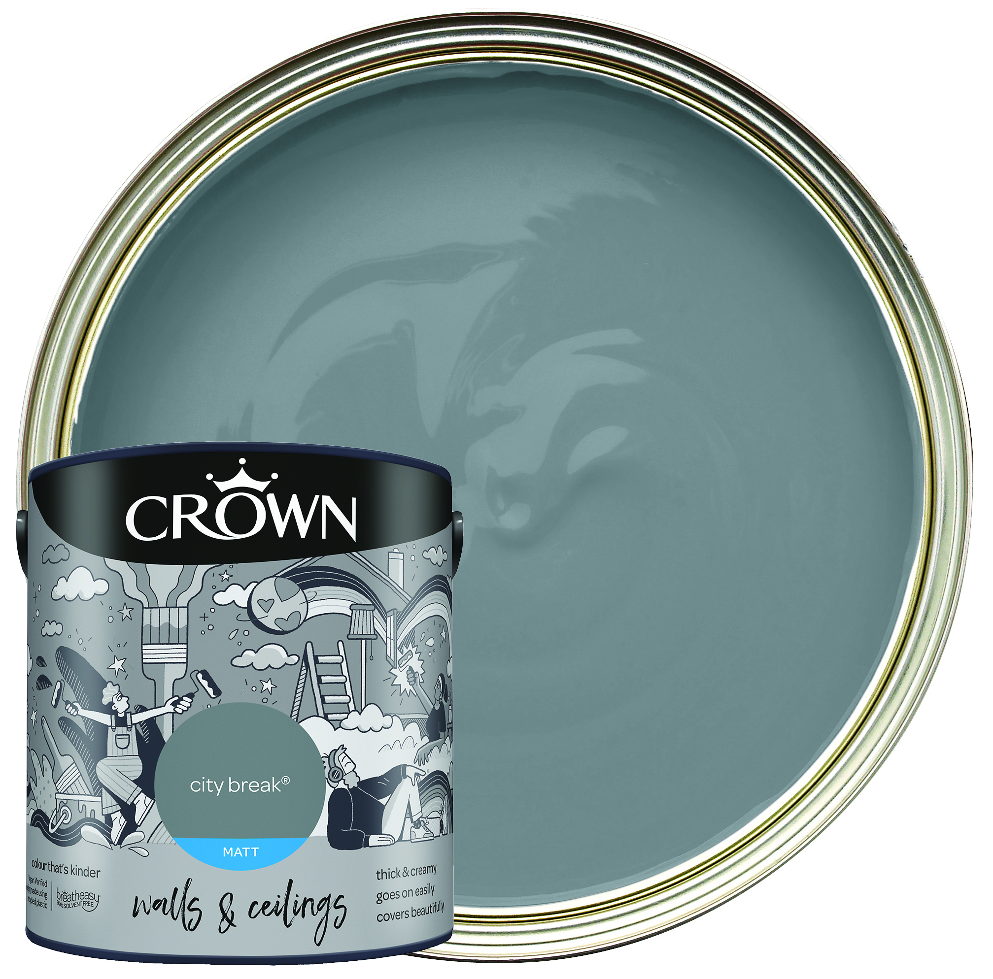 Image of Crown Matt Emulsion Paint - City Break - 2.5L