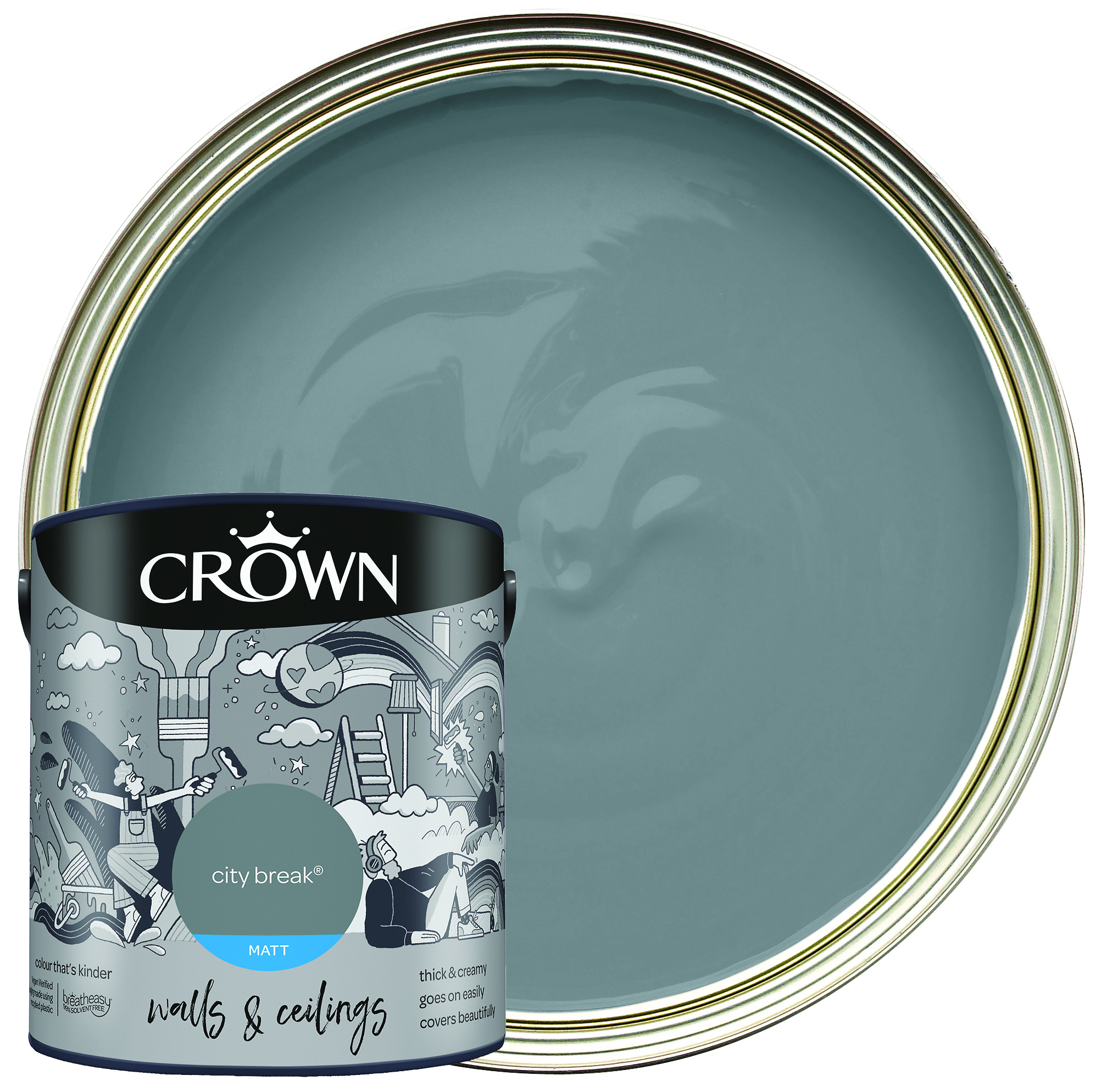 Crown Matt Emulsion Paint - City Break - 2.5L