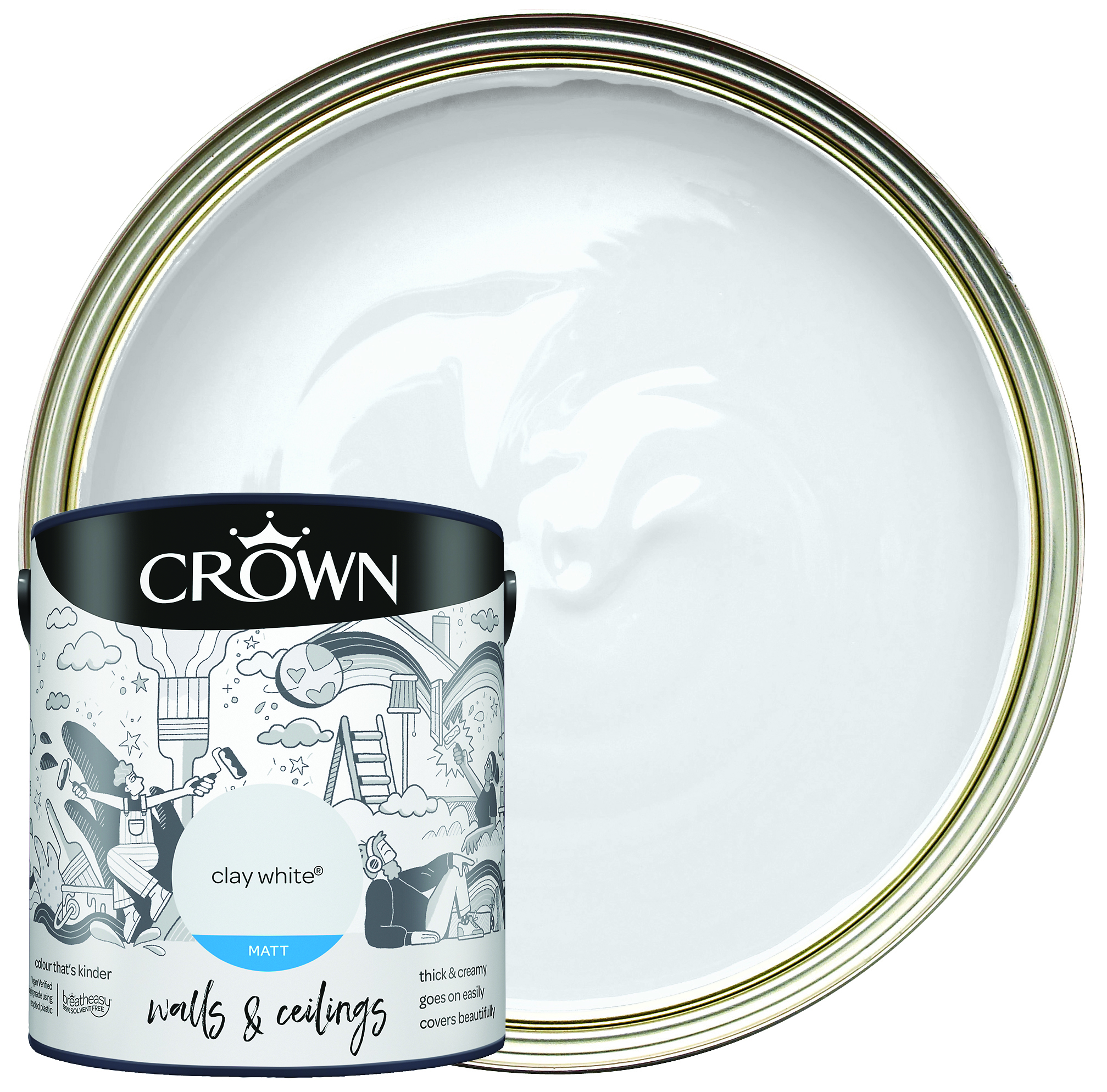 Image of Crown Matt Emulsion Paint - Clay White - 2.5L