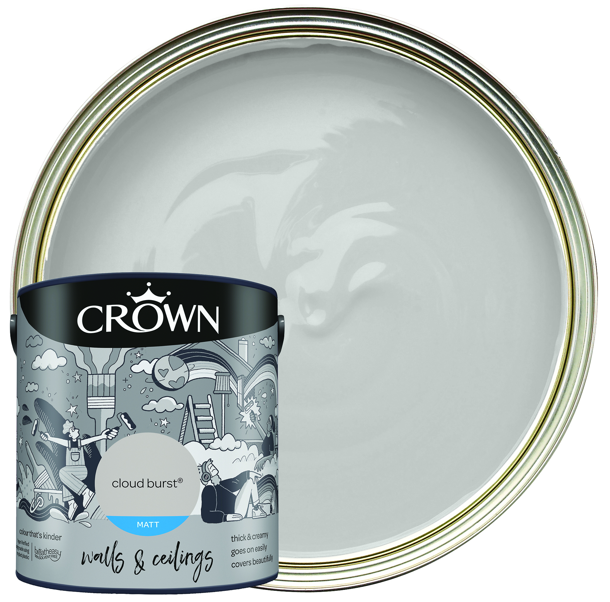 Image of Crown Matt Emulsion Paint - Cloud Burst - 2.5L