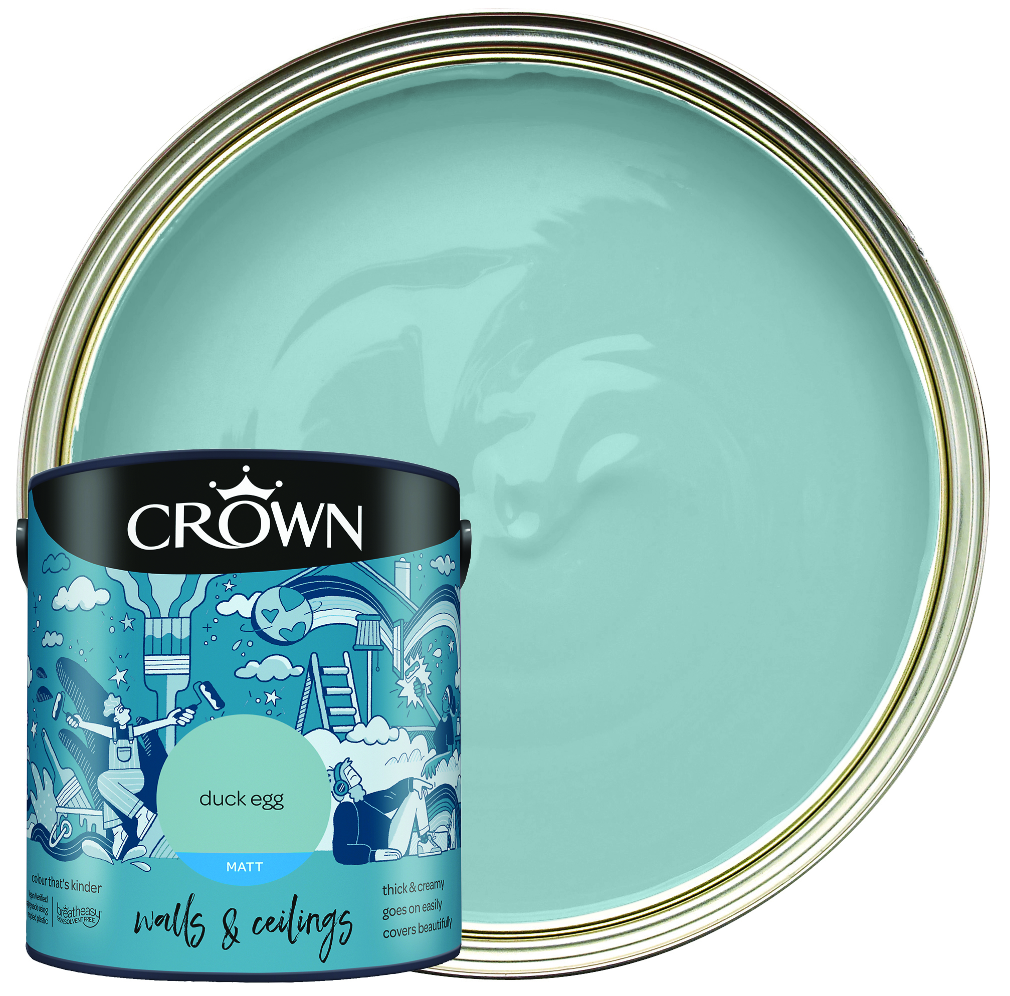 Crown Matt Emulsion Paint - Duck Egg - 2.5L