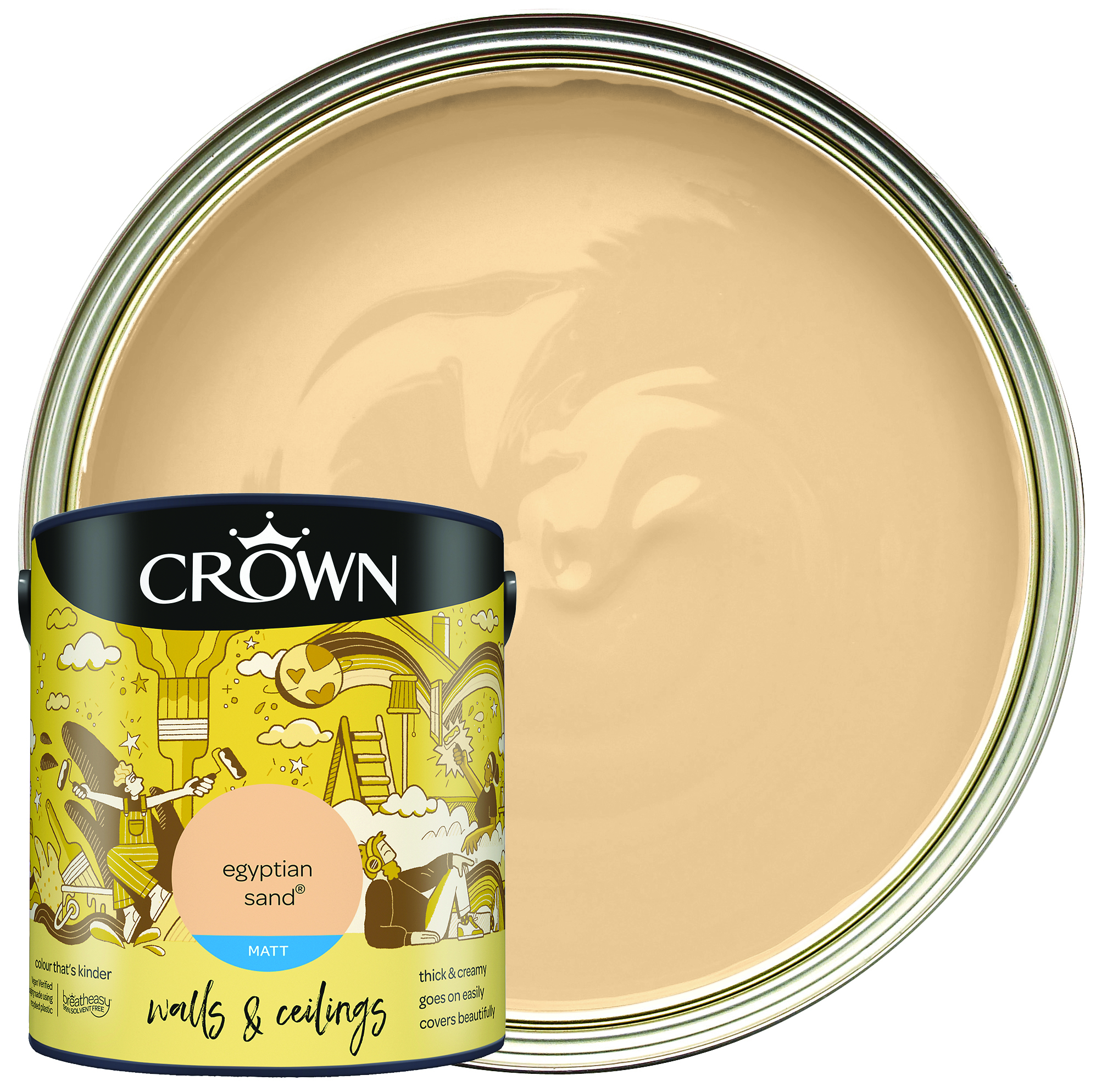 Image of Crown Matt Emulsion Paint - Egyptian Sand - 2.5L