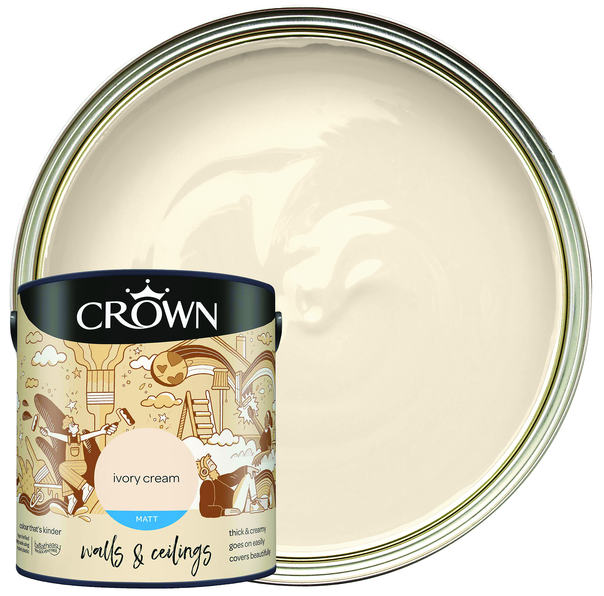 Image of Crown Matt Emulsion Paint - Ivory Cream - 2.5L