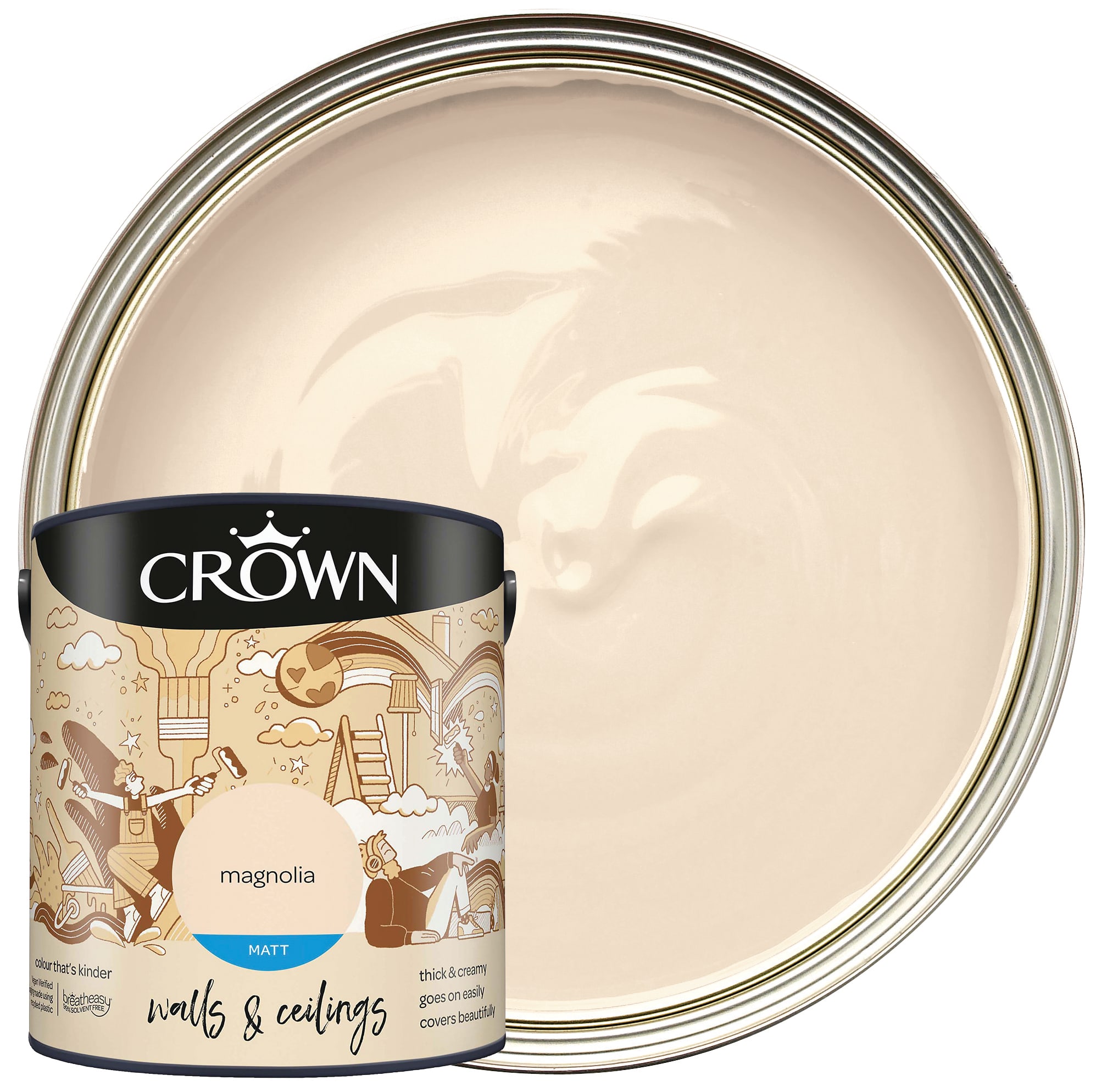 Crown Matt Emulsion Paint Magnolia 2.5L Wickes.co.uk