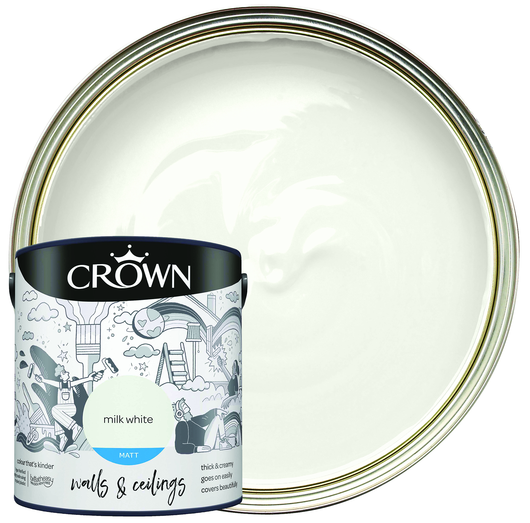 Crown Matt Emulsion Paint - Milk White - 2.5L