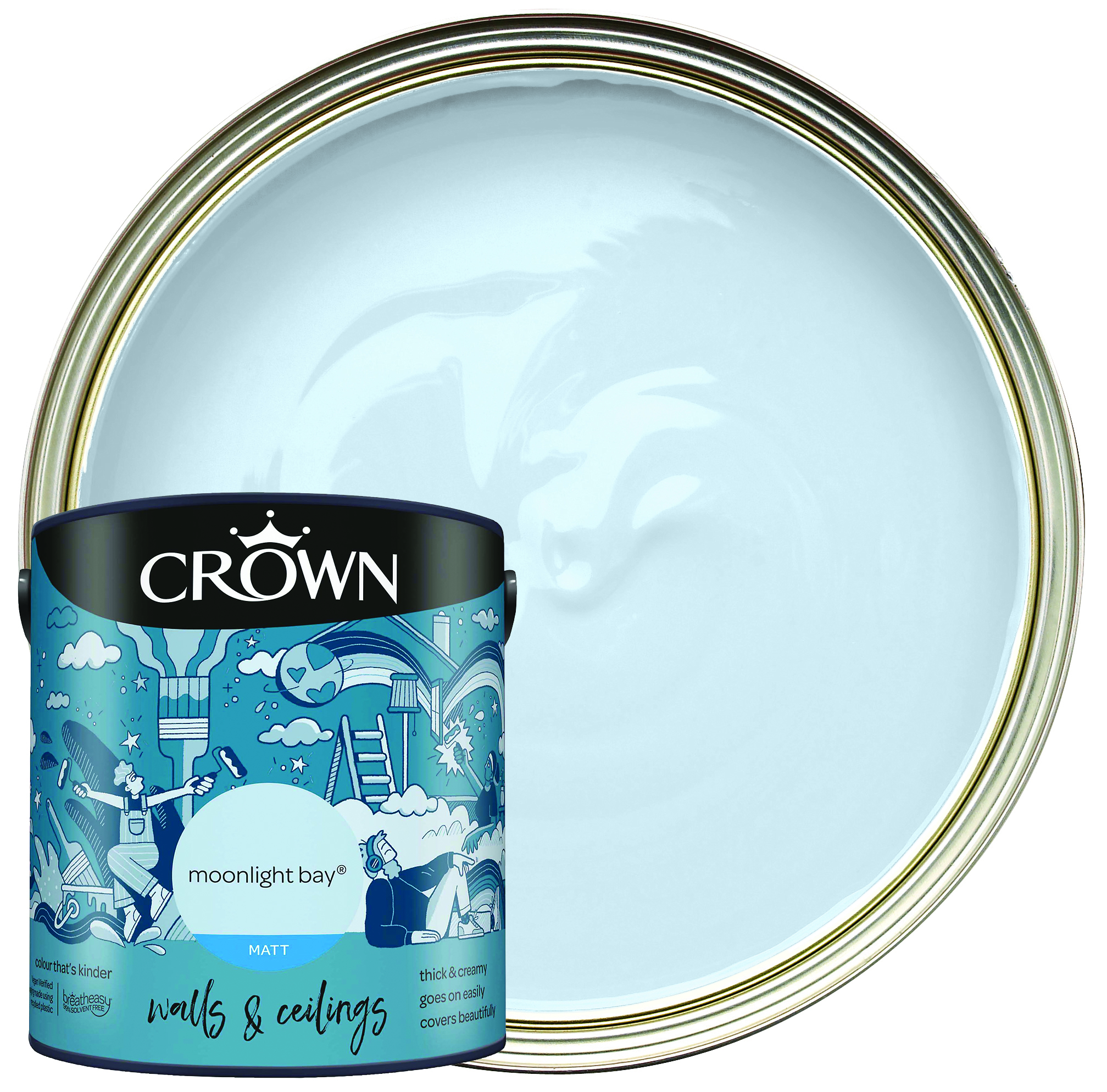 Image of Crown Matt Emulsion Paint - Moonlight Bay - 2.5L