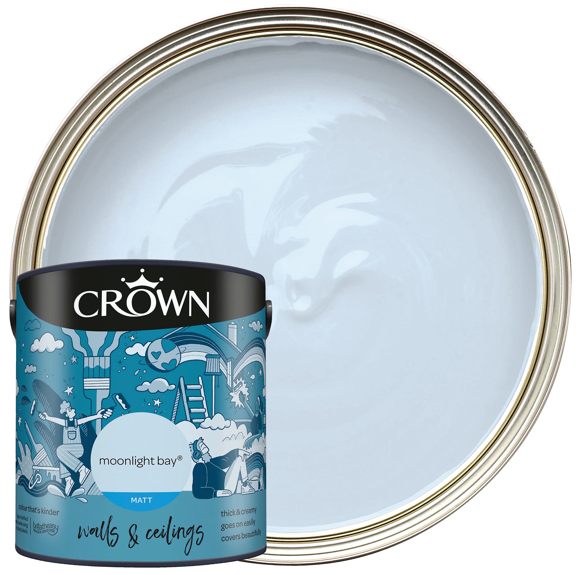 Crown Matt Emulsion Paint - Moonlight Bay -