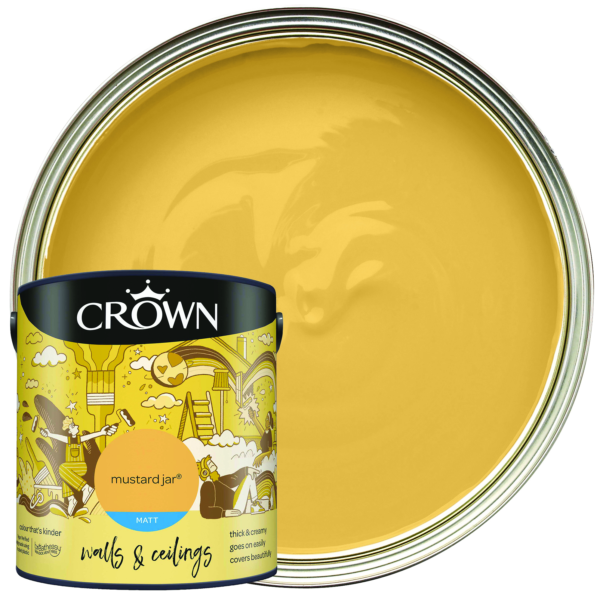 Image of Crown Matt Emulsion Paint - Mustard Jar - 2.5L