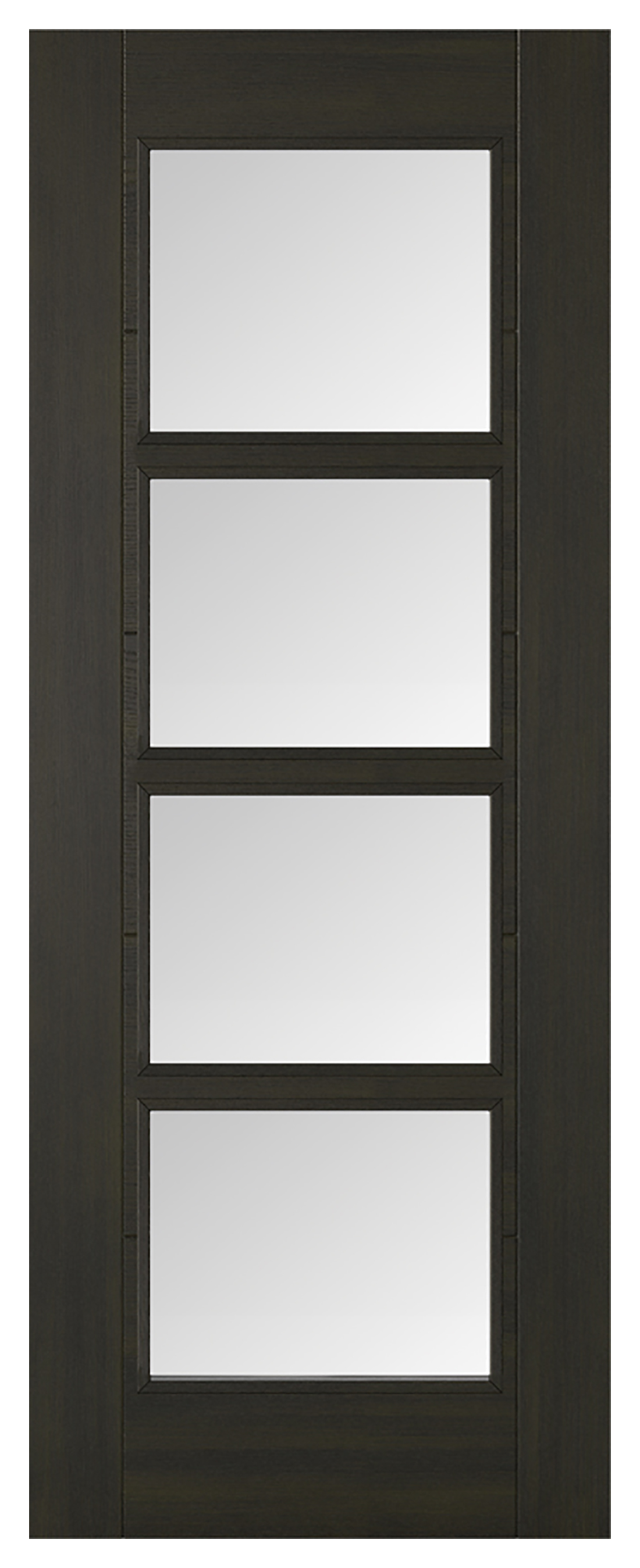 Image of LPD Internal Vancouver 4 Lite Pre-Finished Smoked Oak Solid Core Door - 686 x 1981mm