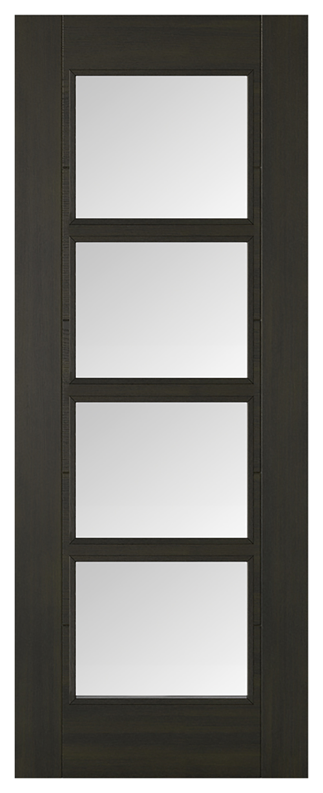 Image of LPD Internal Vancouver 4 Lite Pre-Finished Smoked Oak Solid Core Door - 762 x 1981mm