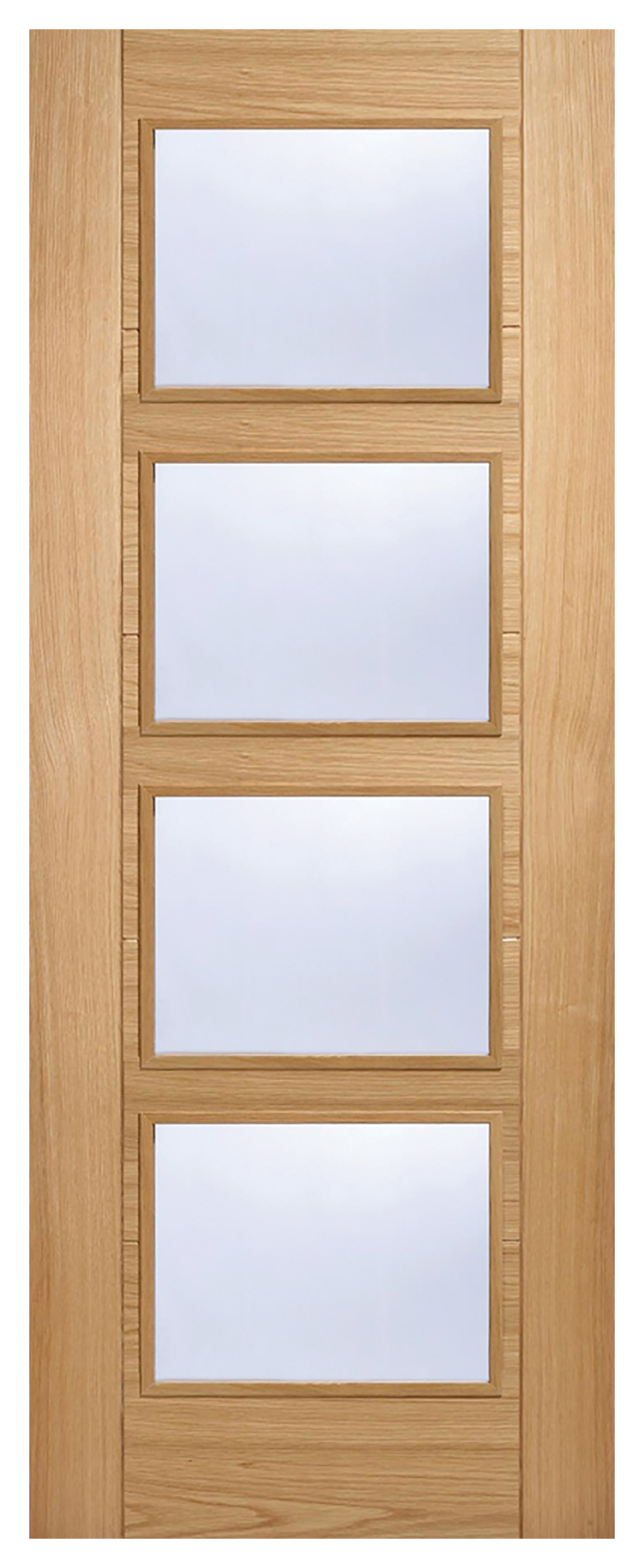 Image of LPD Internal Vancouver 4 Lite Pre-Finished Oak Solid Core Door - 726 x 2040mm