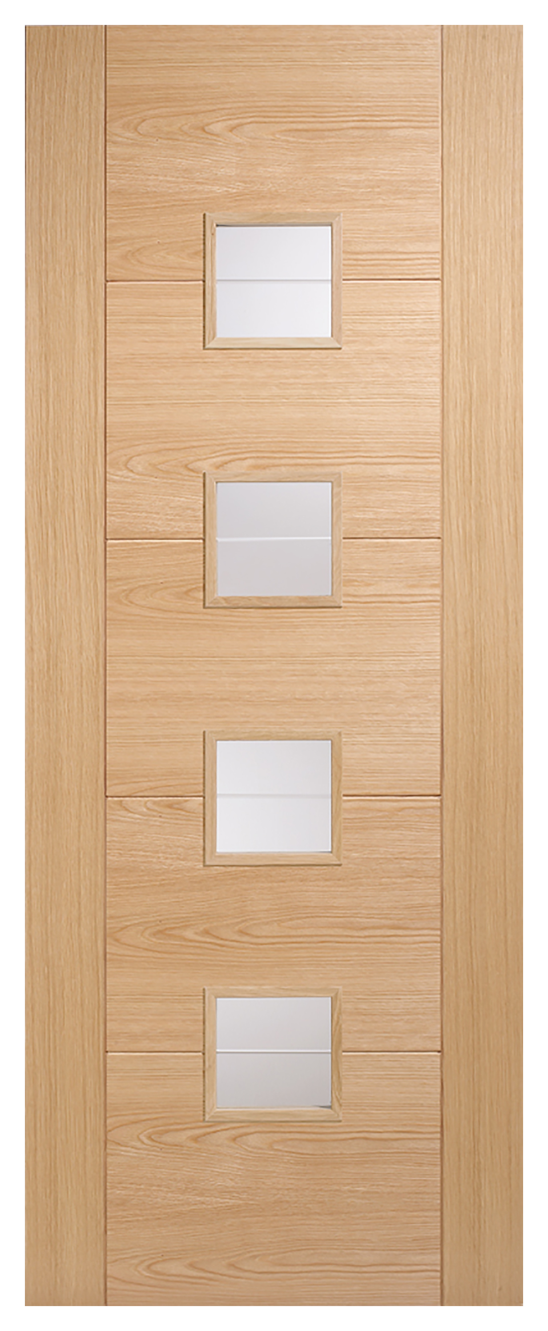 Image of LPD Internal Vancouver 4 Lite Small Pre-Finished Oak Solid Core Door - 762 x 1981mm