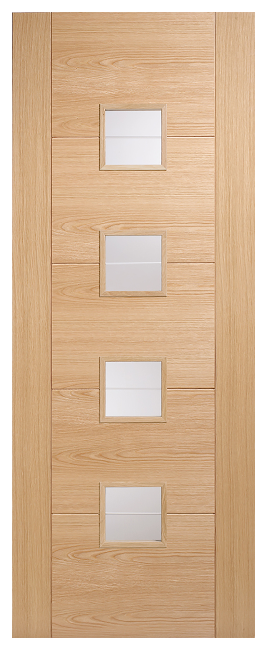 Image of LPD Internal Vancouver 4 Lite Small Pre-Finished Oak Solid Core Door - 726 x 2040mm