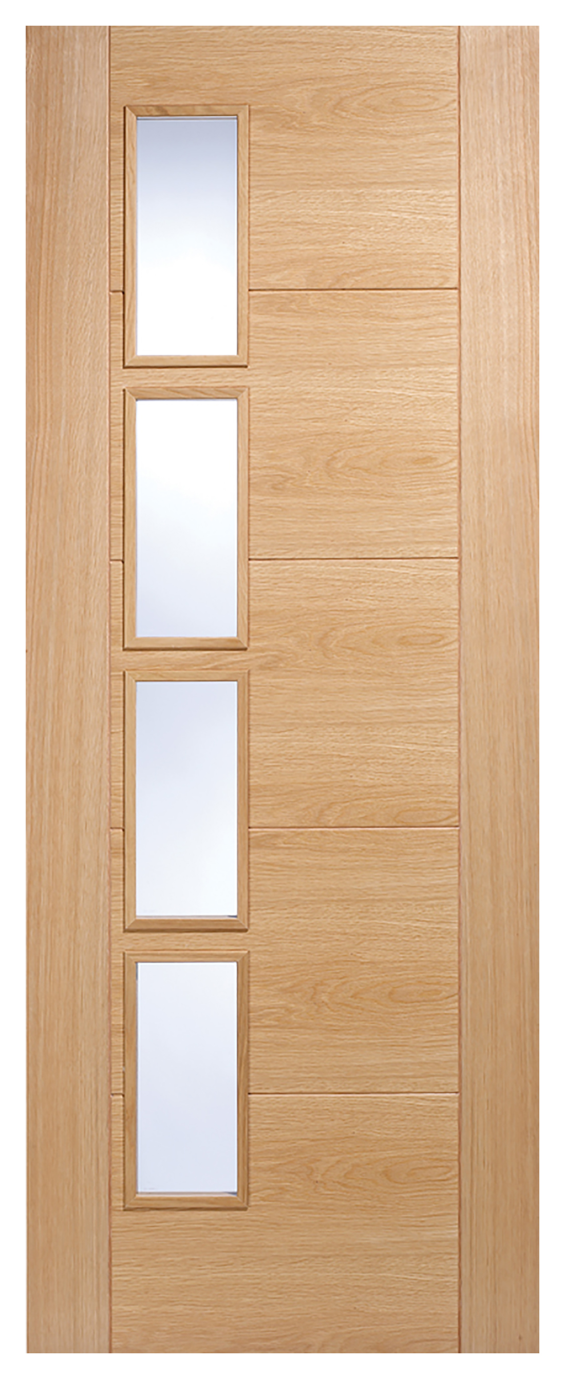 LPD Internal Vancouver Clear Glazed Offset Pre-Finished Oak Door - 1981mm