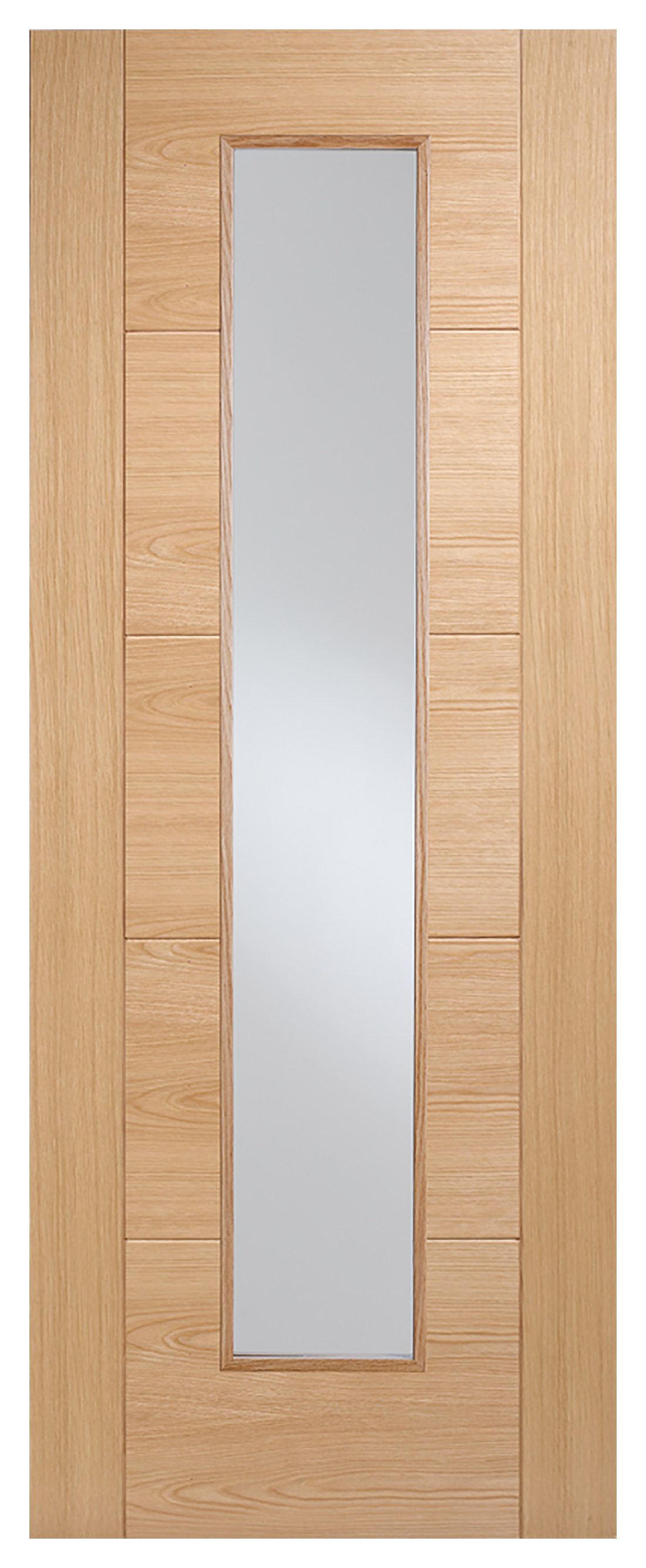 LPD Internal Vancouver Clear Glazed Long Light Pre-Finished Oak Door - 1981mm